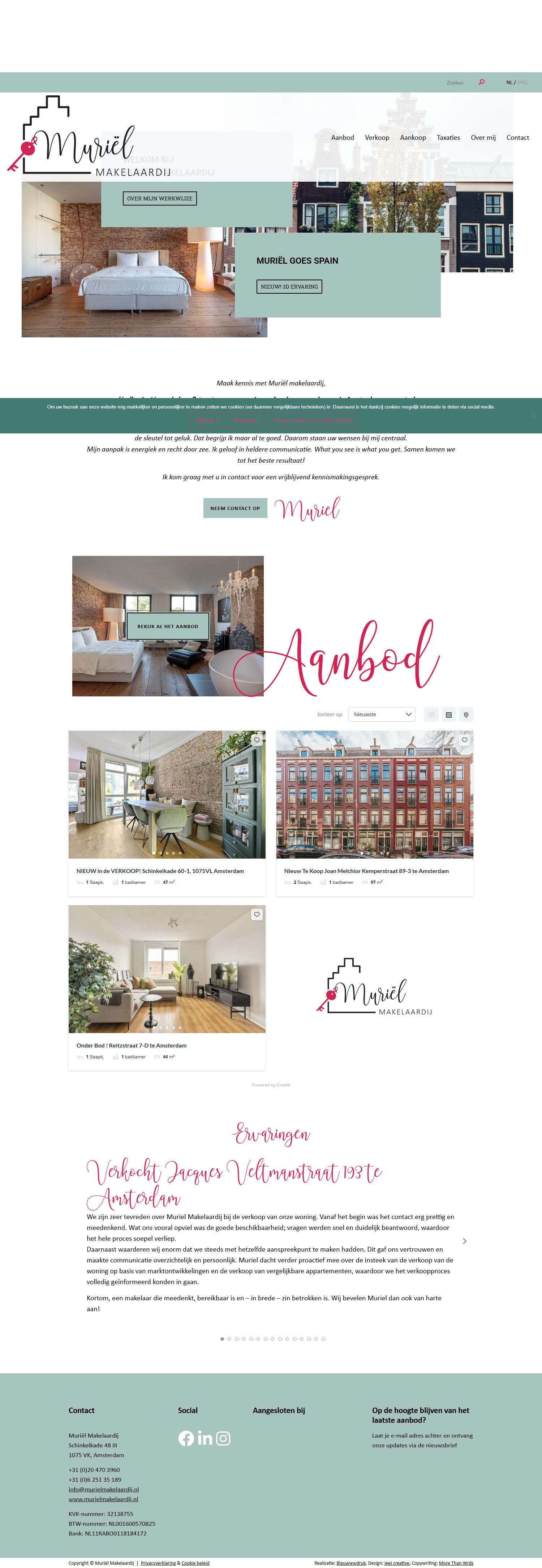 Screenshot van de website van www.murielmakelaardij.nl