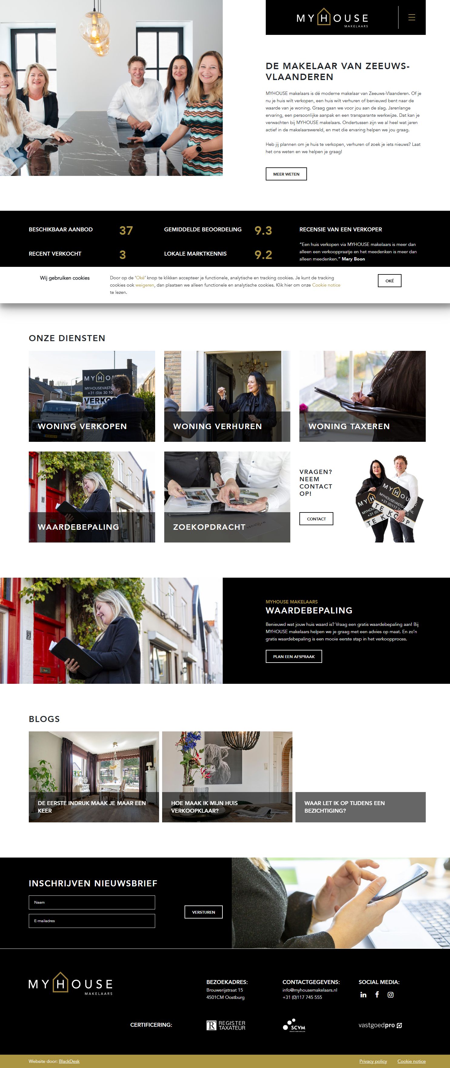 Screenshot of the website of www.myhousemakelaars.nl
