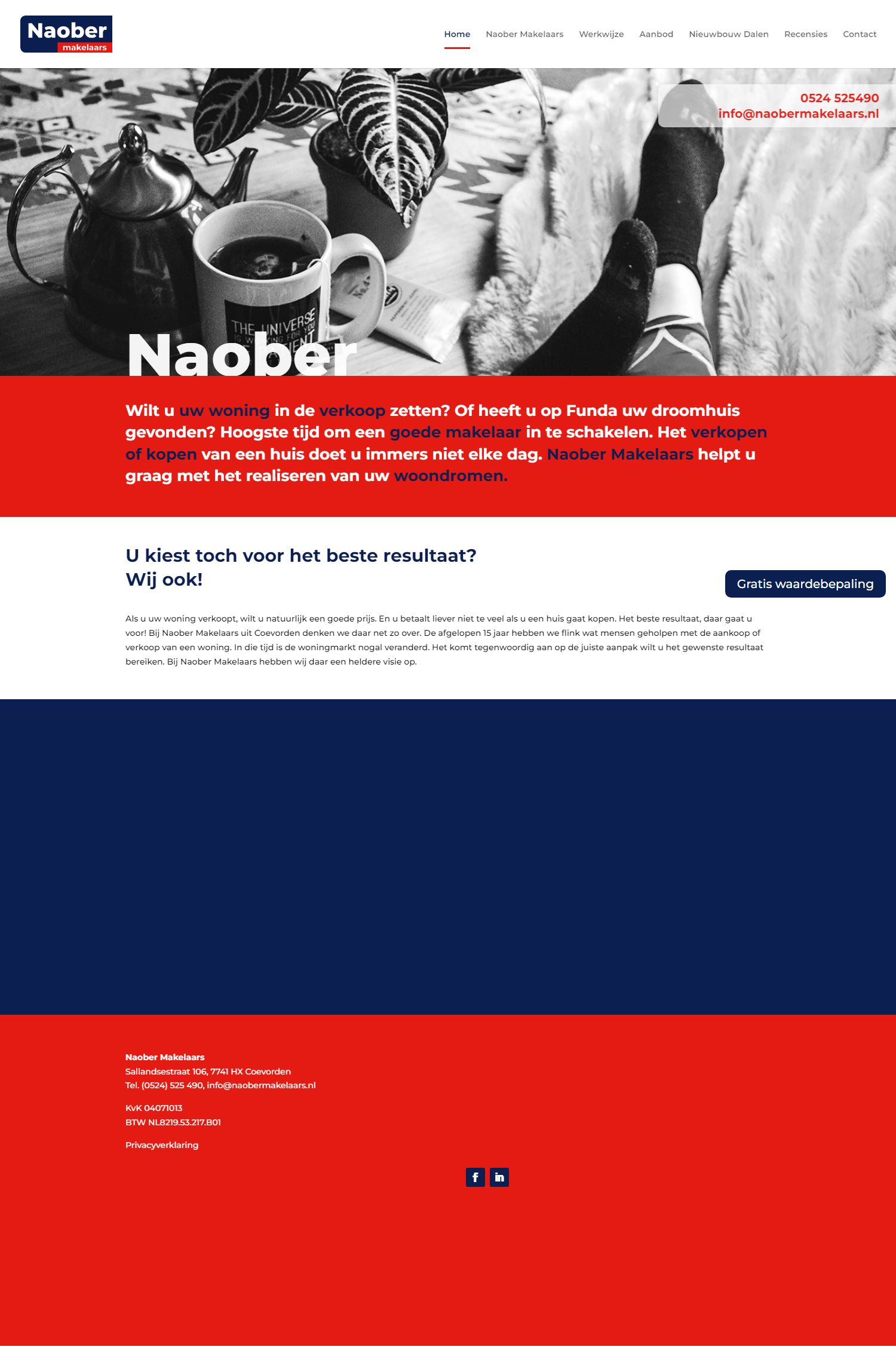 Screenshot van de website van www.naobermakelaars.nl