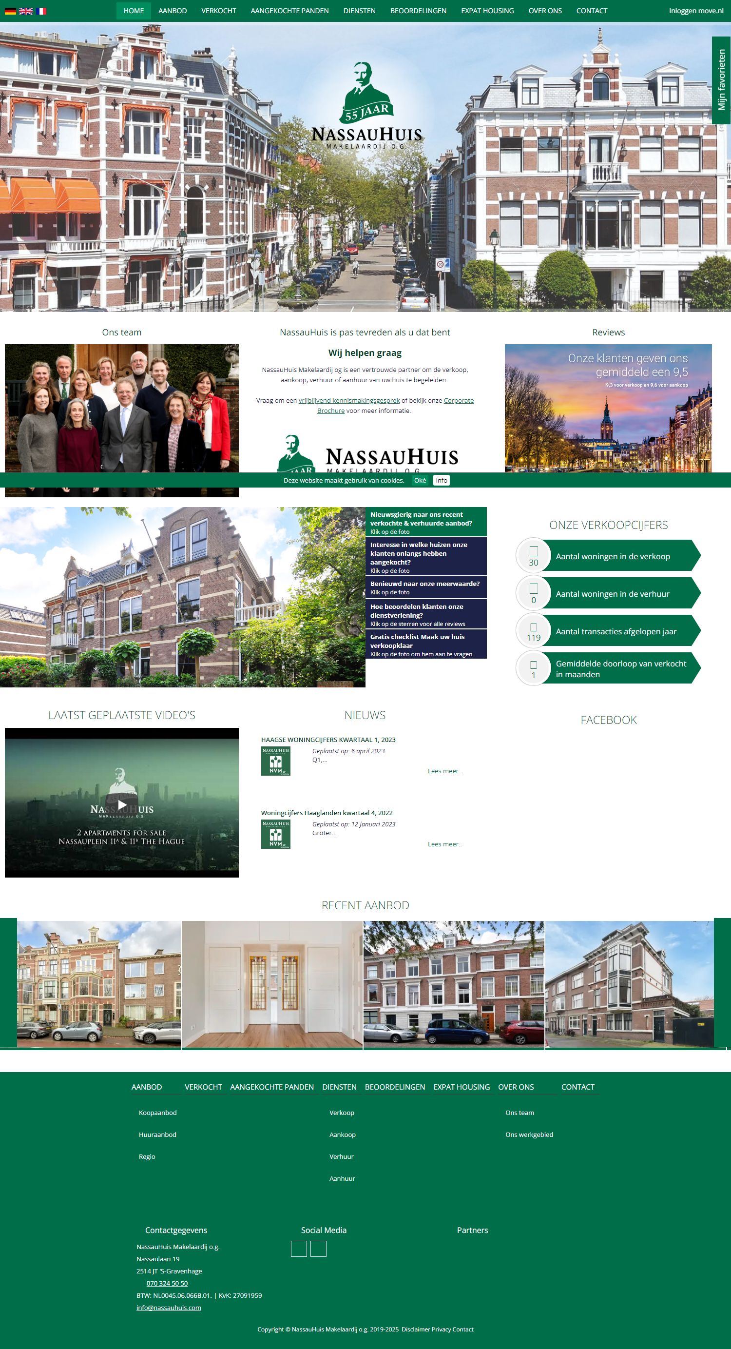 Screenshot van de website van www.nassauhuis.com