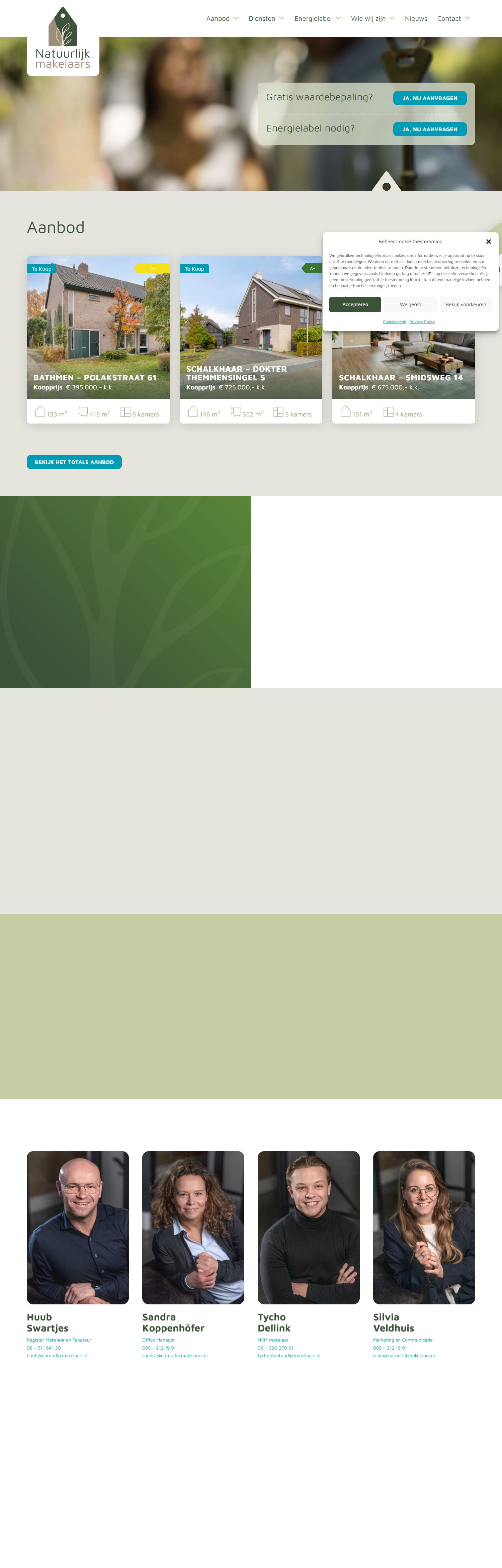 Capture d'écran du site web de www.natuurlijkmakelaars.nl
