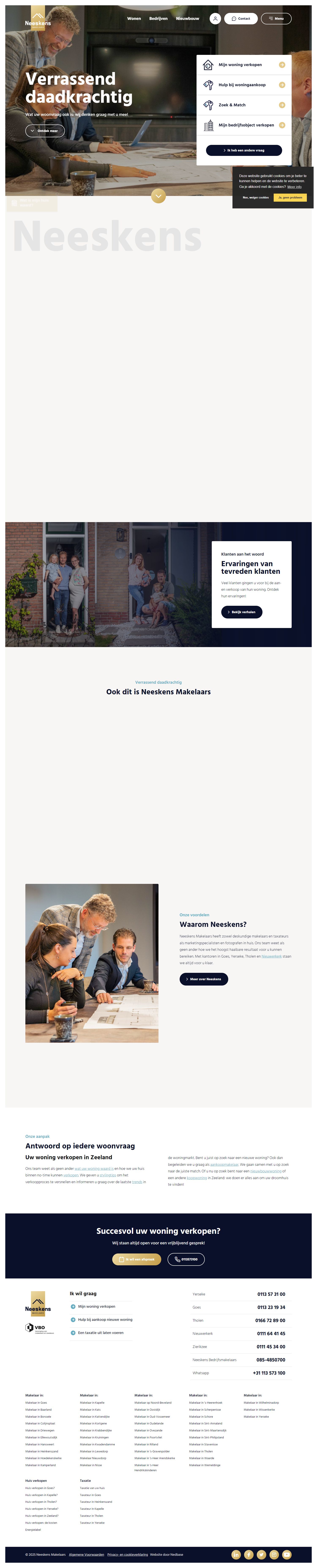 Screenshot van de website van www.neeskens.com