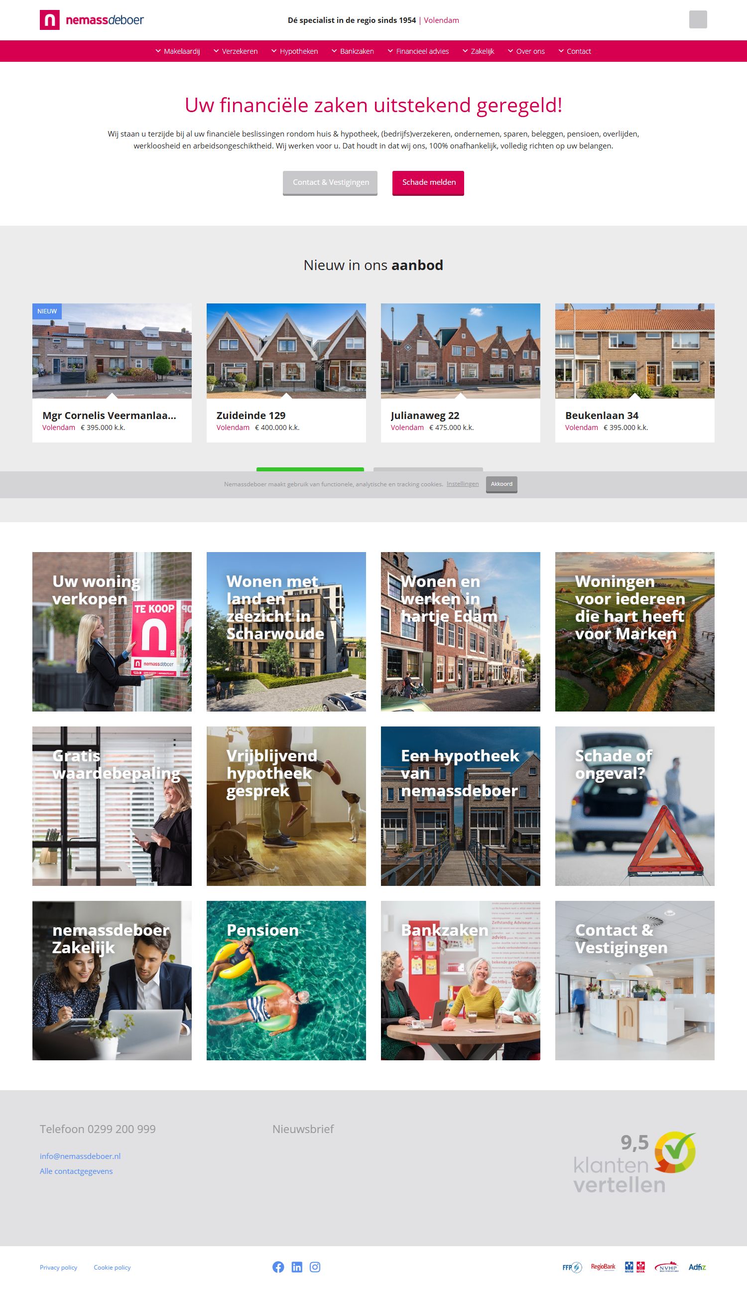 Screenshot of the website of www.nemassdeboer.nl