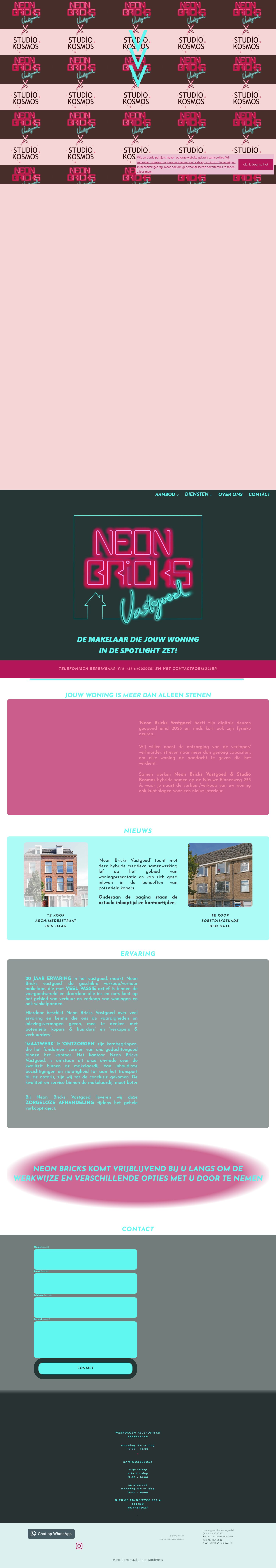 Screenshot van de website van www.neonbricksvastgoed.nl