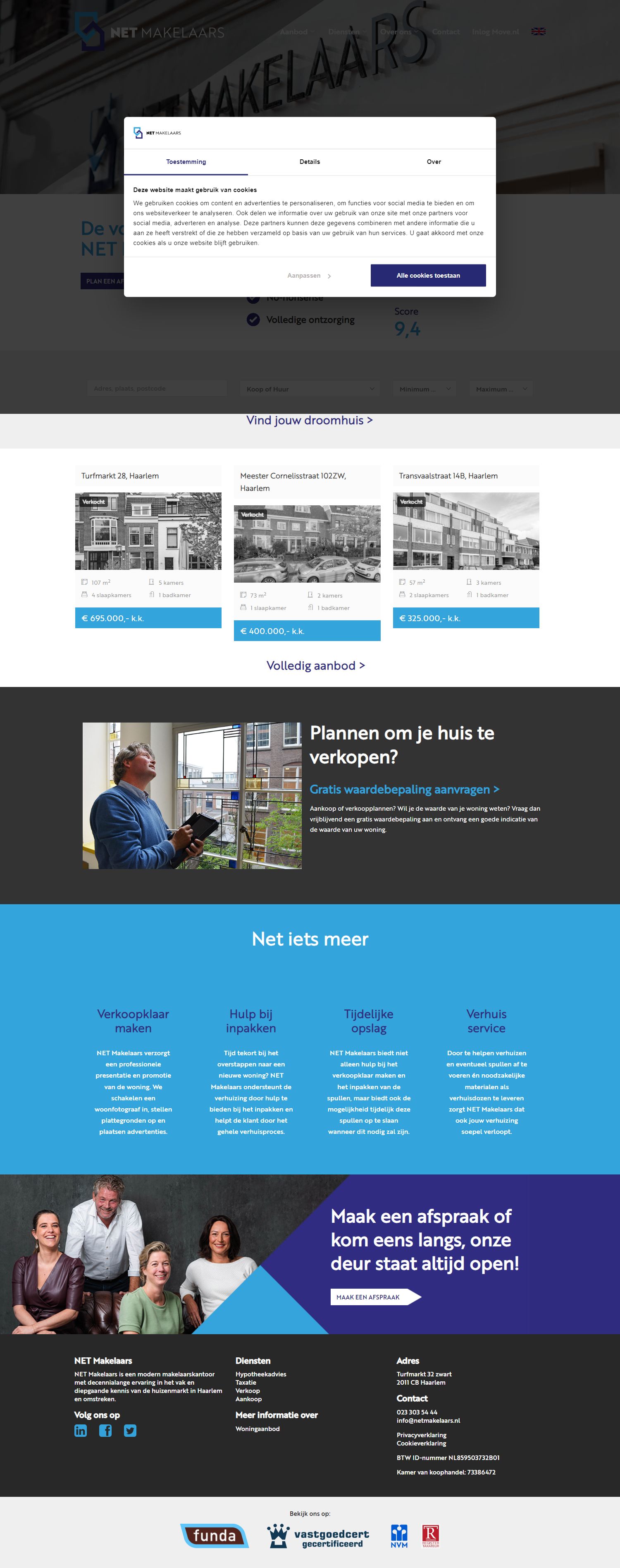 Screenshot van de website van www.netmakelaars.nl