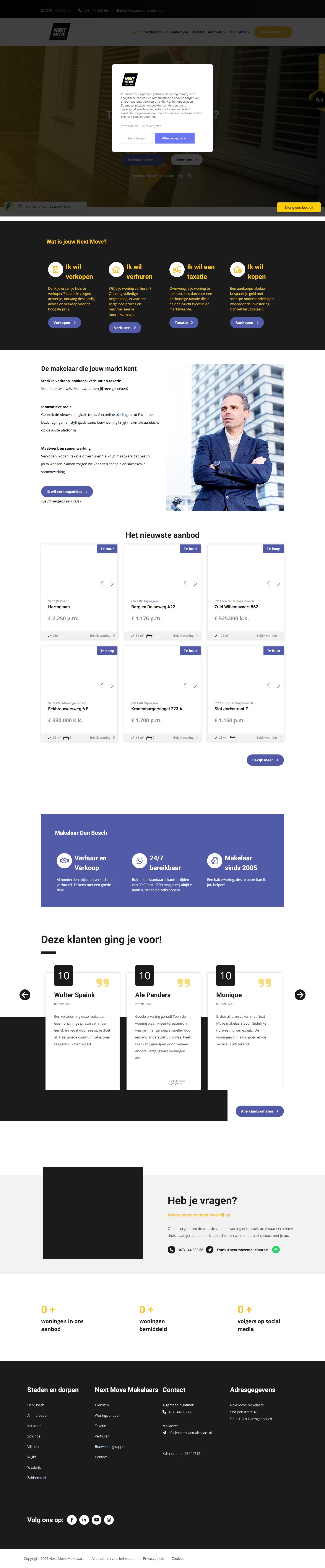 Screenshot of the website of www.nextmovemakelaars.nl
