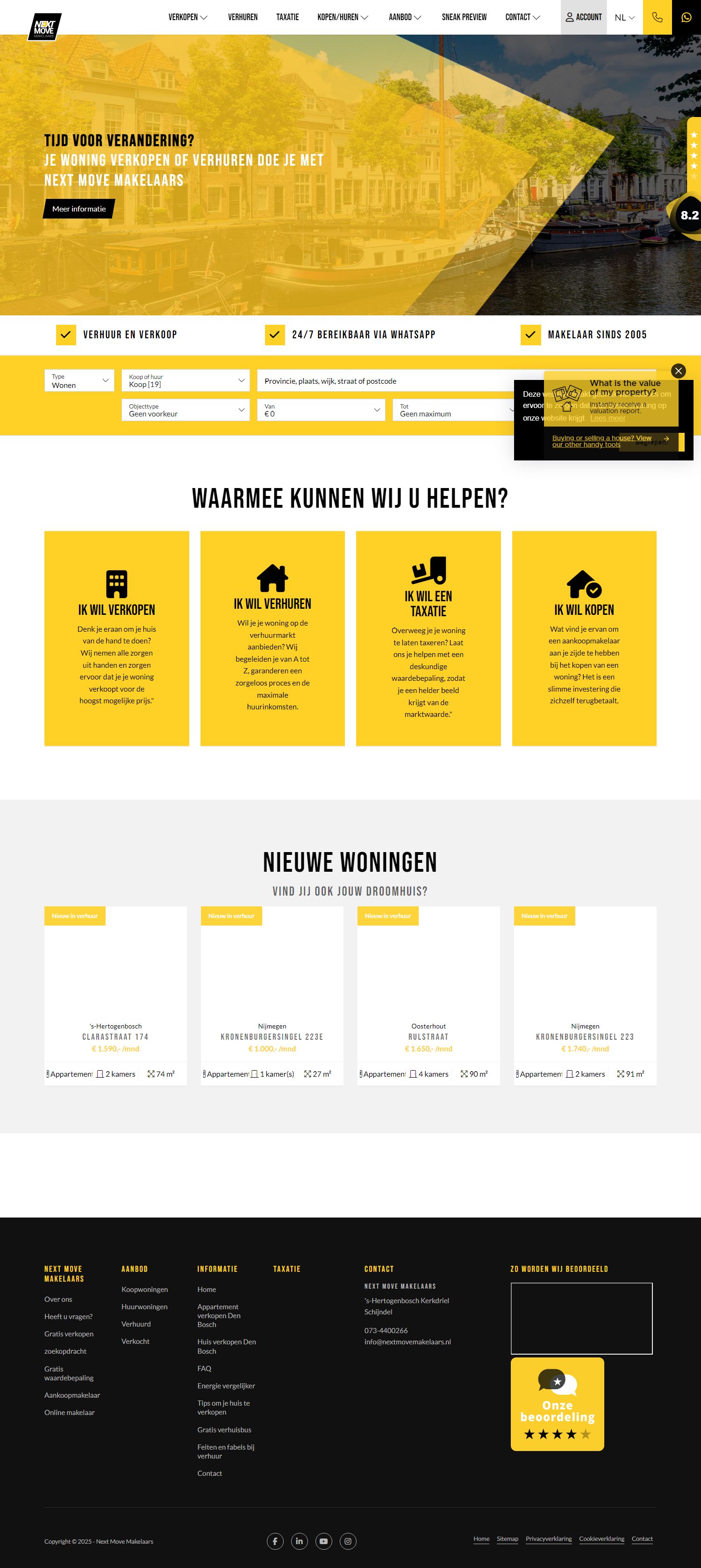 Screenshot van de website van www.nextmovemakelaars.nl