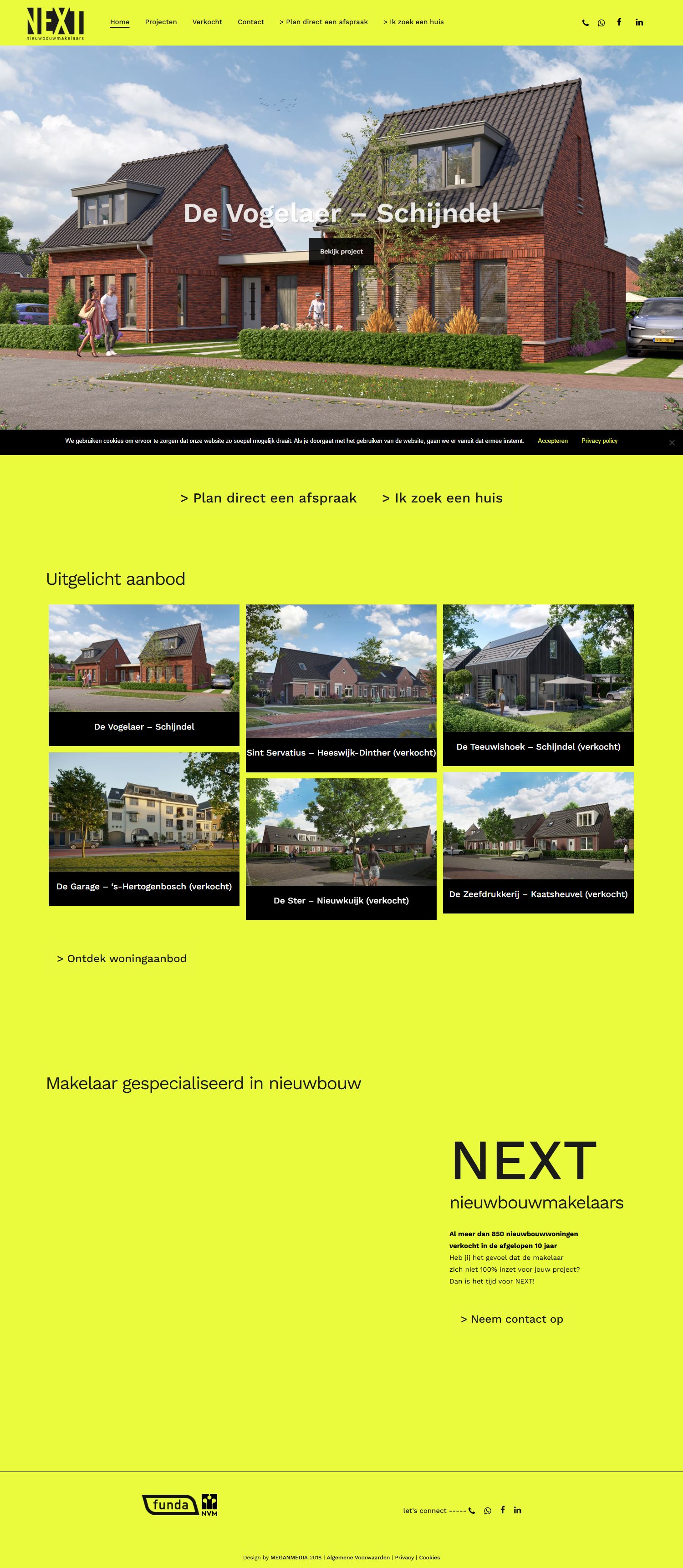 Screenshot van de website van www.nextnieuwbouwmakelaars.nl