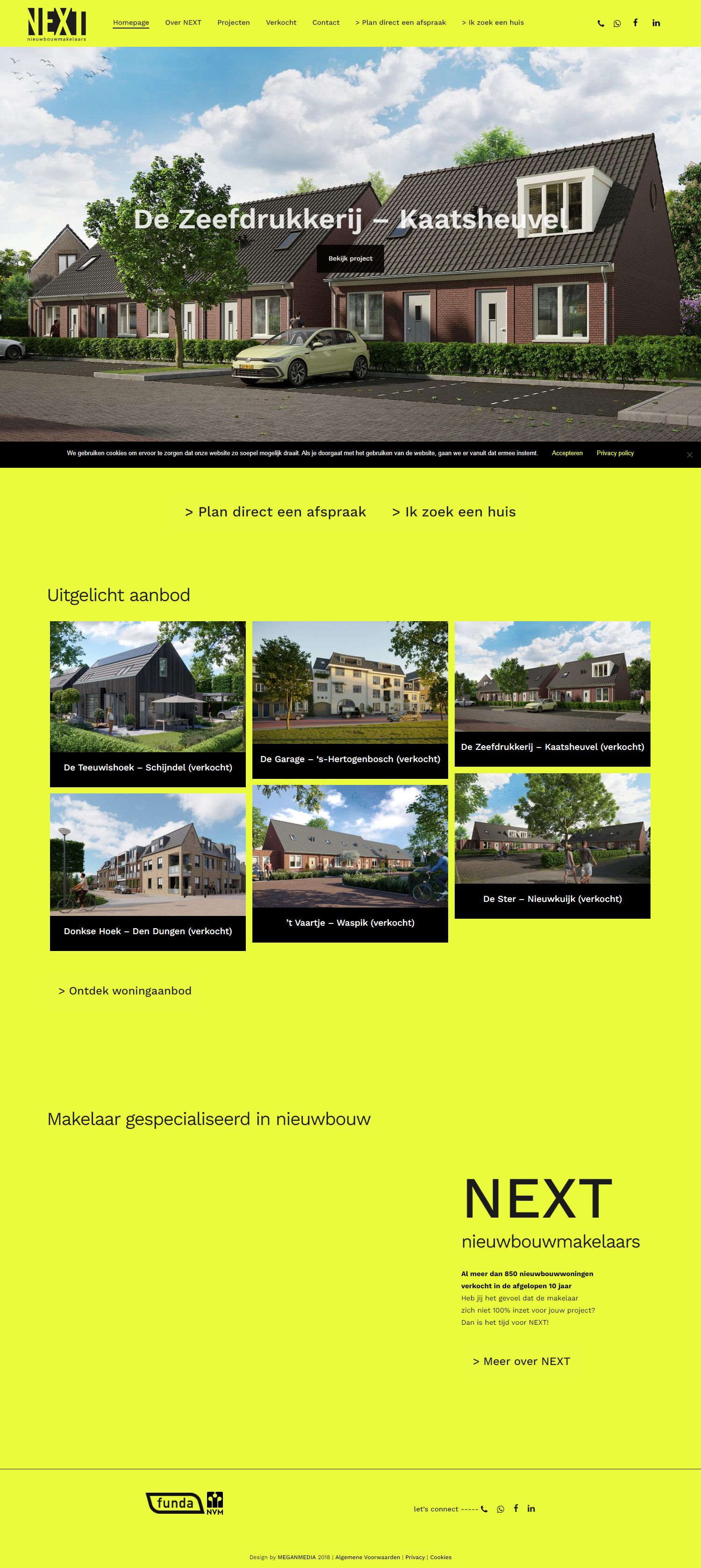 Screenshot van de website van www.nextnieuwbouwmakelaars.nl