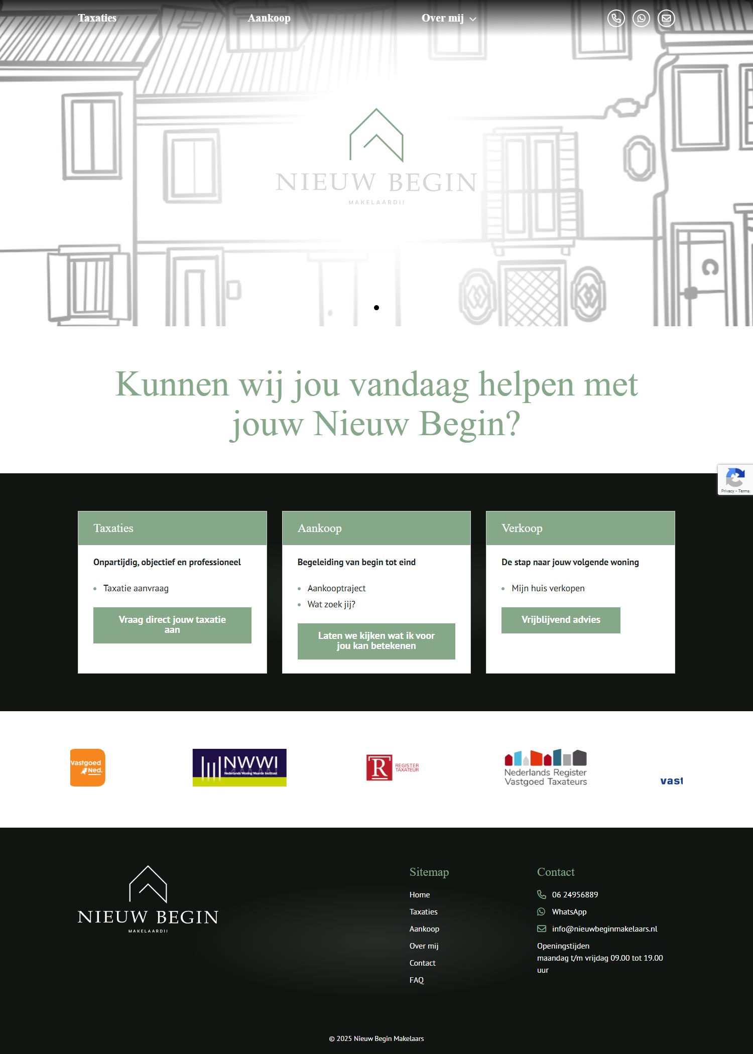 Screenshot van de website van www.nieuwbeginmakelaars.nl