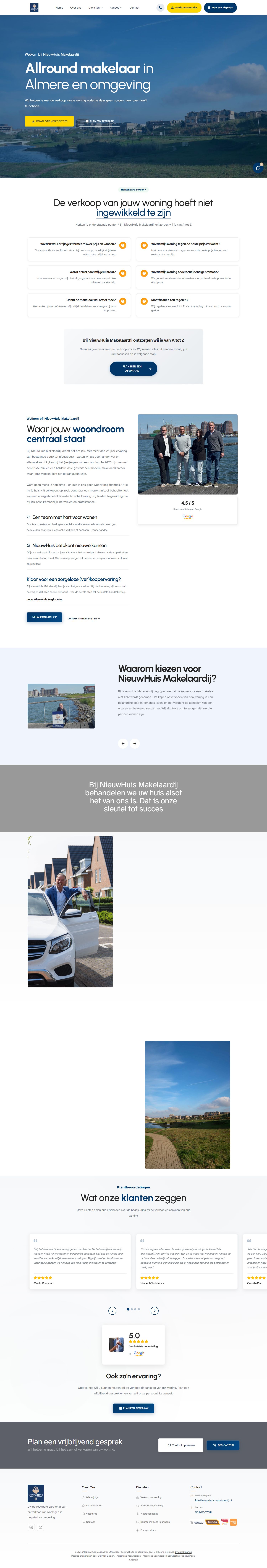 Screenshot van de website van www.nieuwhuismakelaardij.nl
