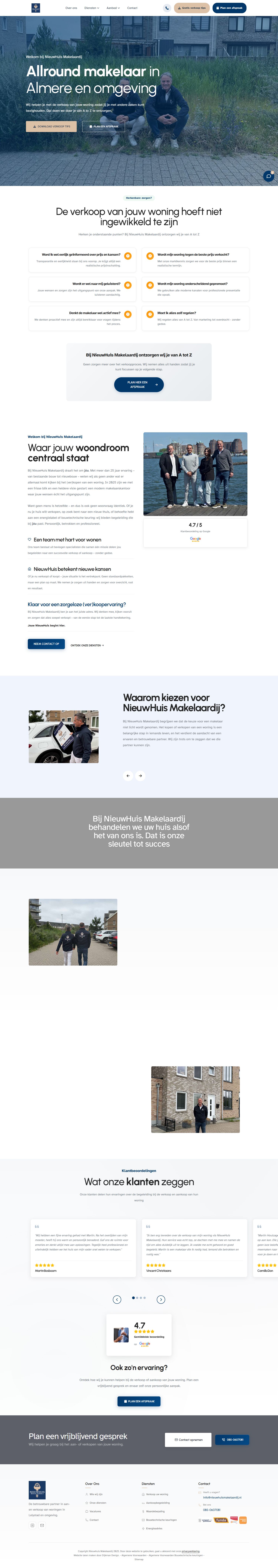 Screenshot van de website van www.nieuwhuismakelaardij.nl