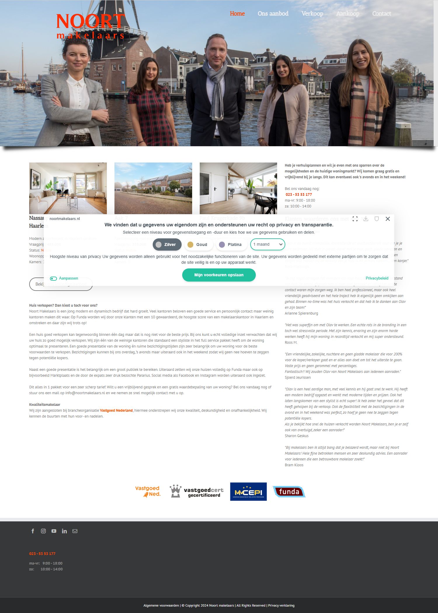 Capture d'écran du site web de www.noortmakelaars.nl