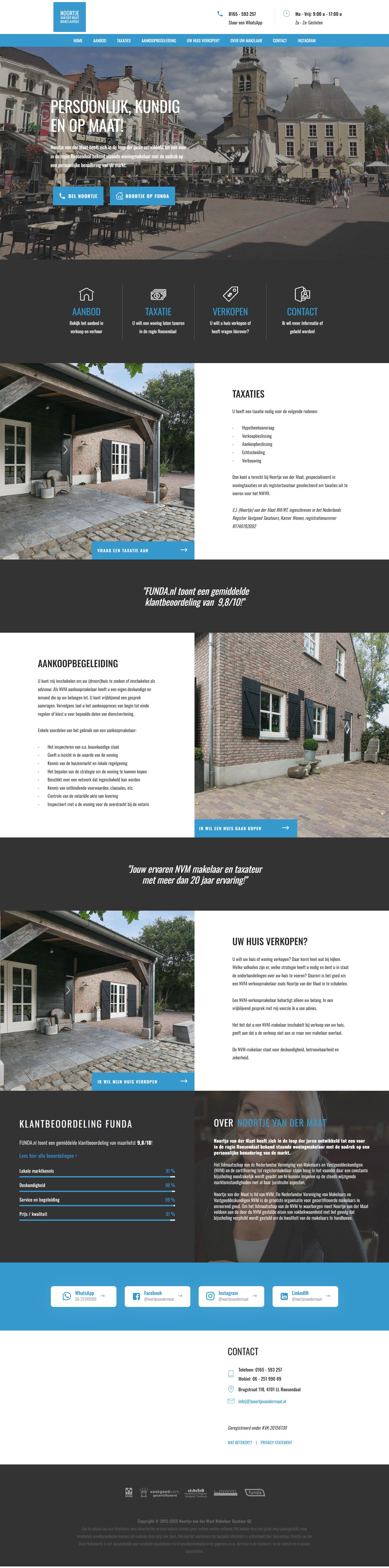 Screenshot van de website van www.noortjevandermaat.nl