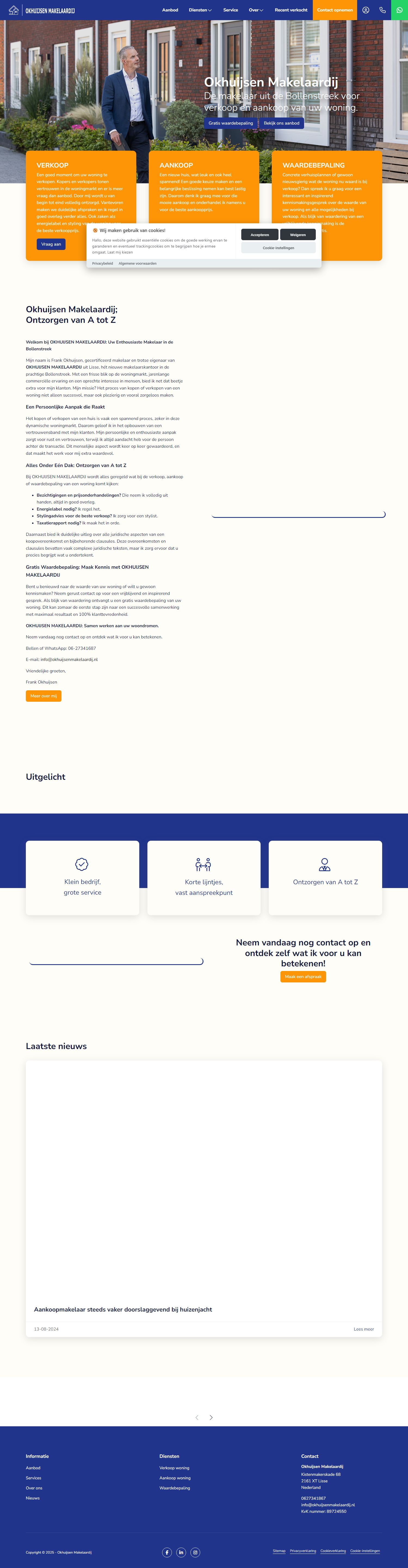 Screenshot van de website van www.okhuijsenmakelaardij.nl