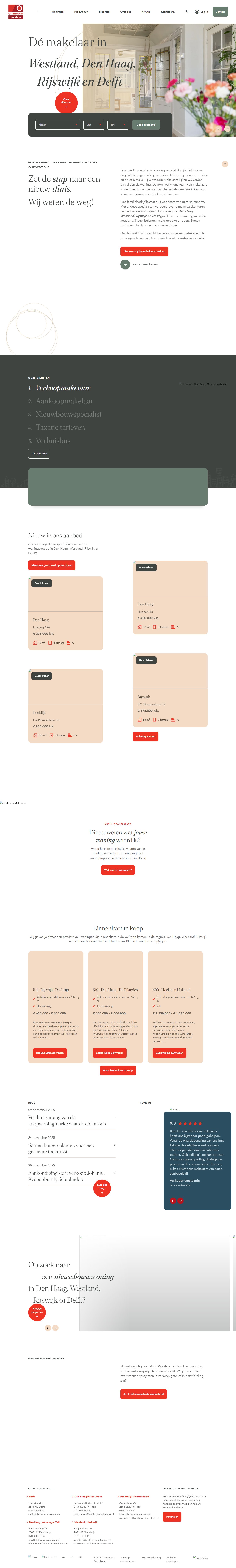 Screenshot van de website van www.olsthoornmakelaars.nl