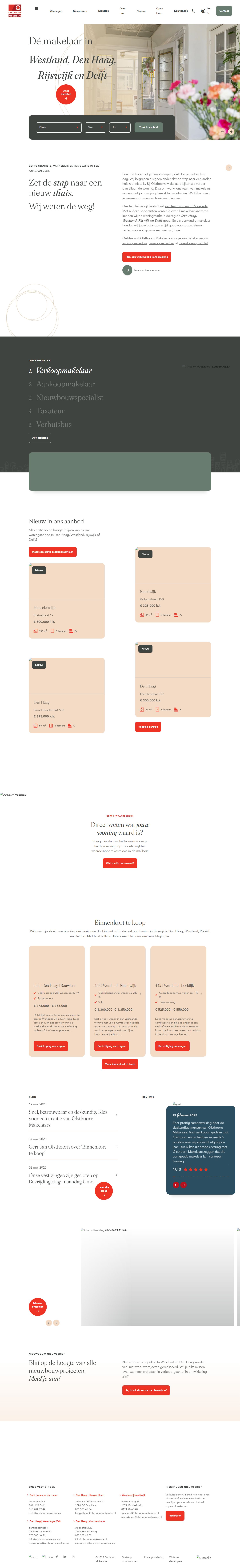 Screenshot van de website van www.olsthoornmakelaars.nl