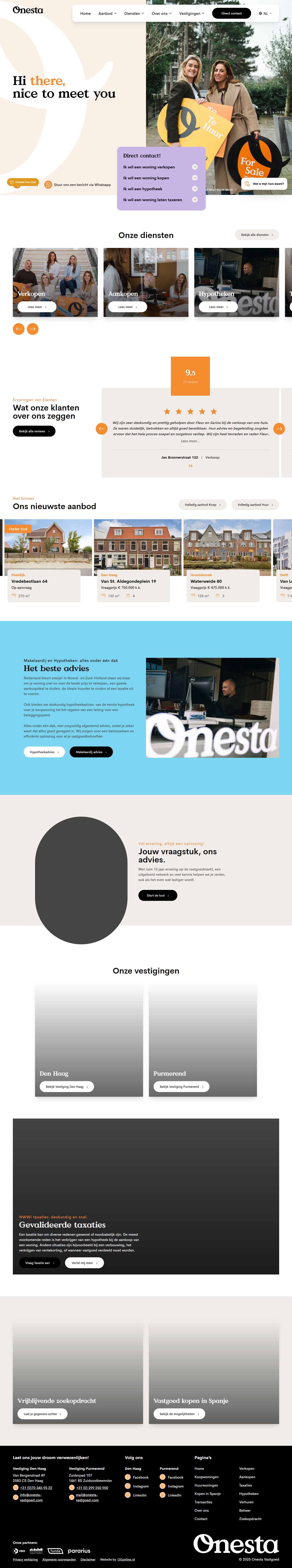 Screenshot of the website of www.onesta-vastgoed.com