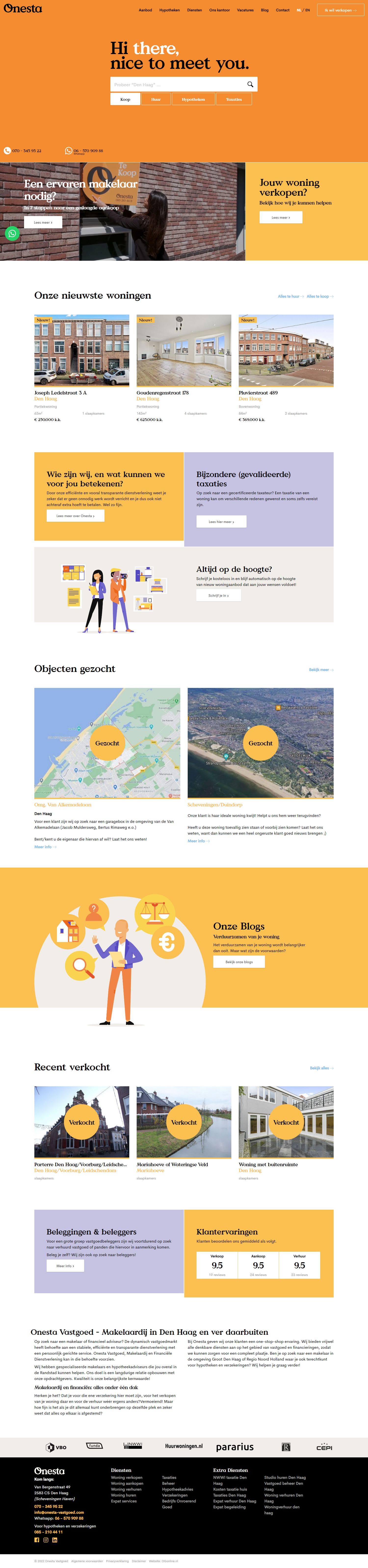 Screenshot van de website van www.onesta-vastgoed.com