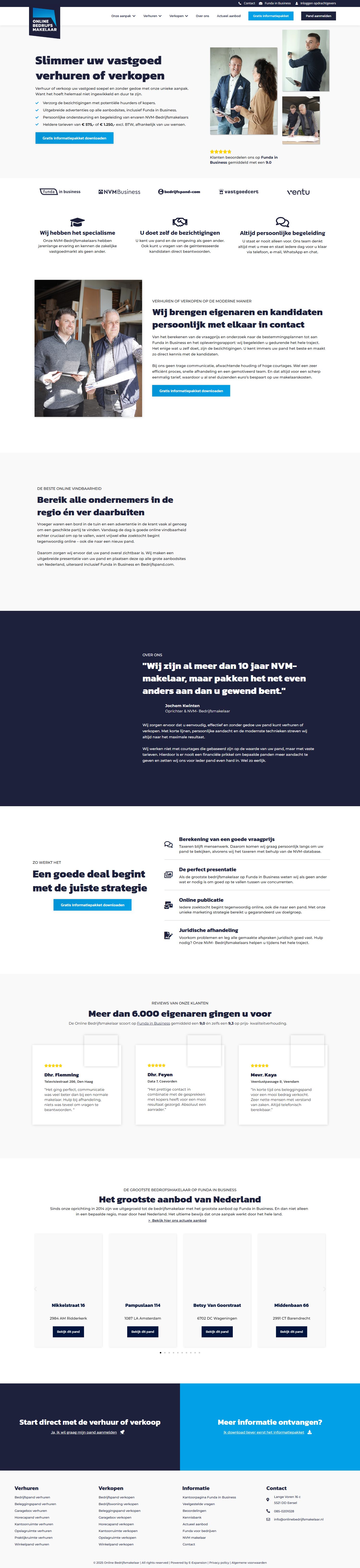 Screenshot of the website of www.onlinebedrijfsmakelaar.nl