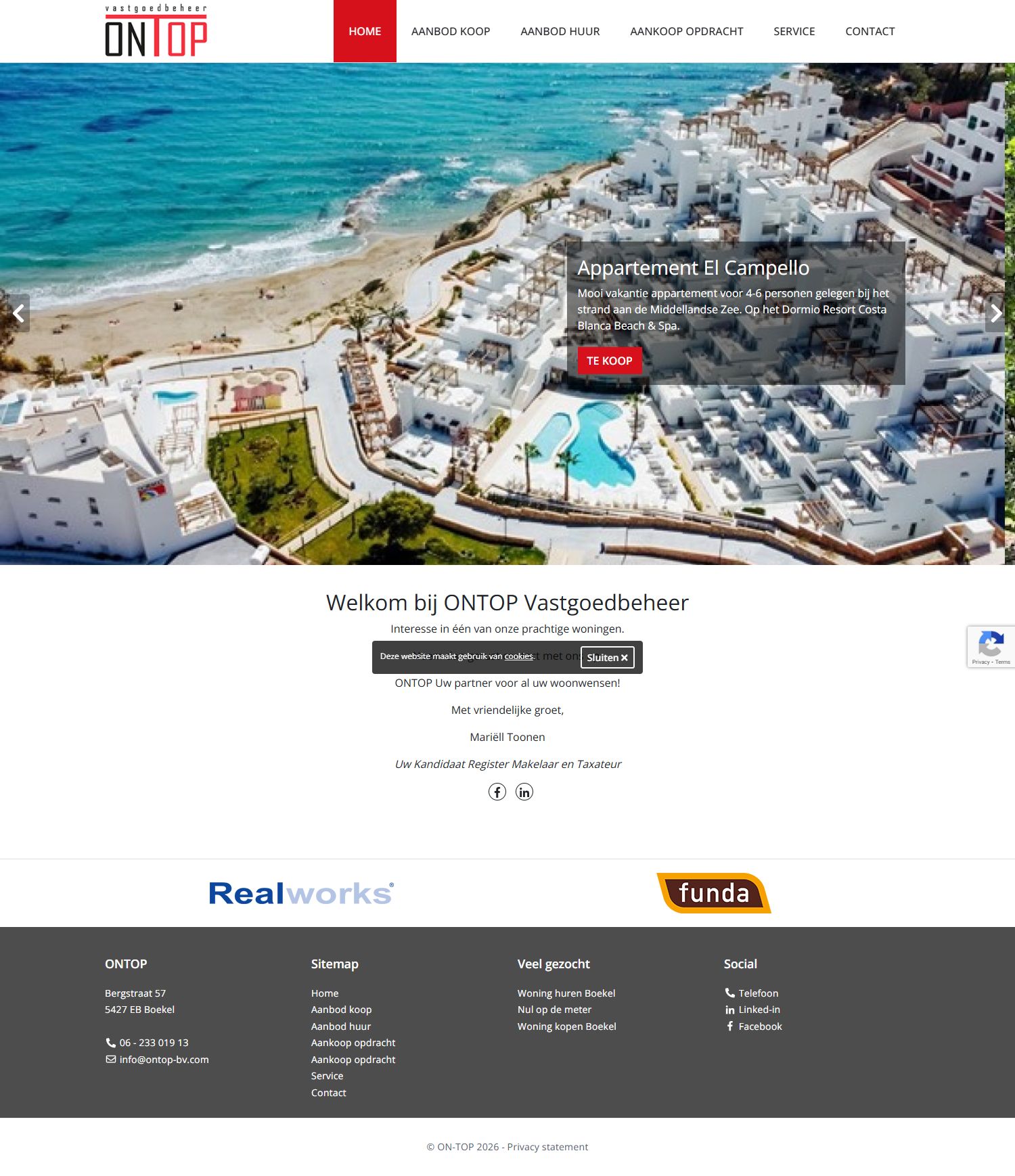 Capture d'écran du site web de www.ontop-bv.com