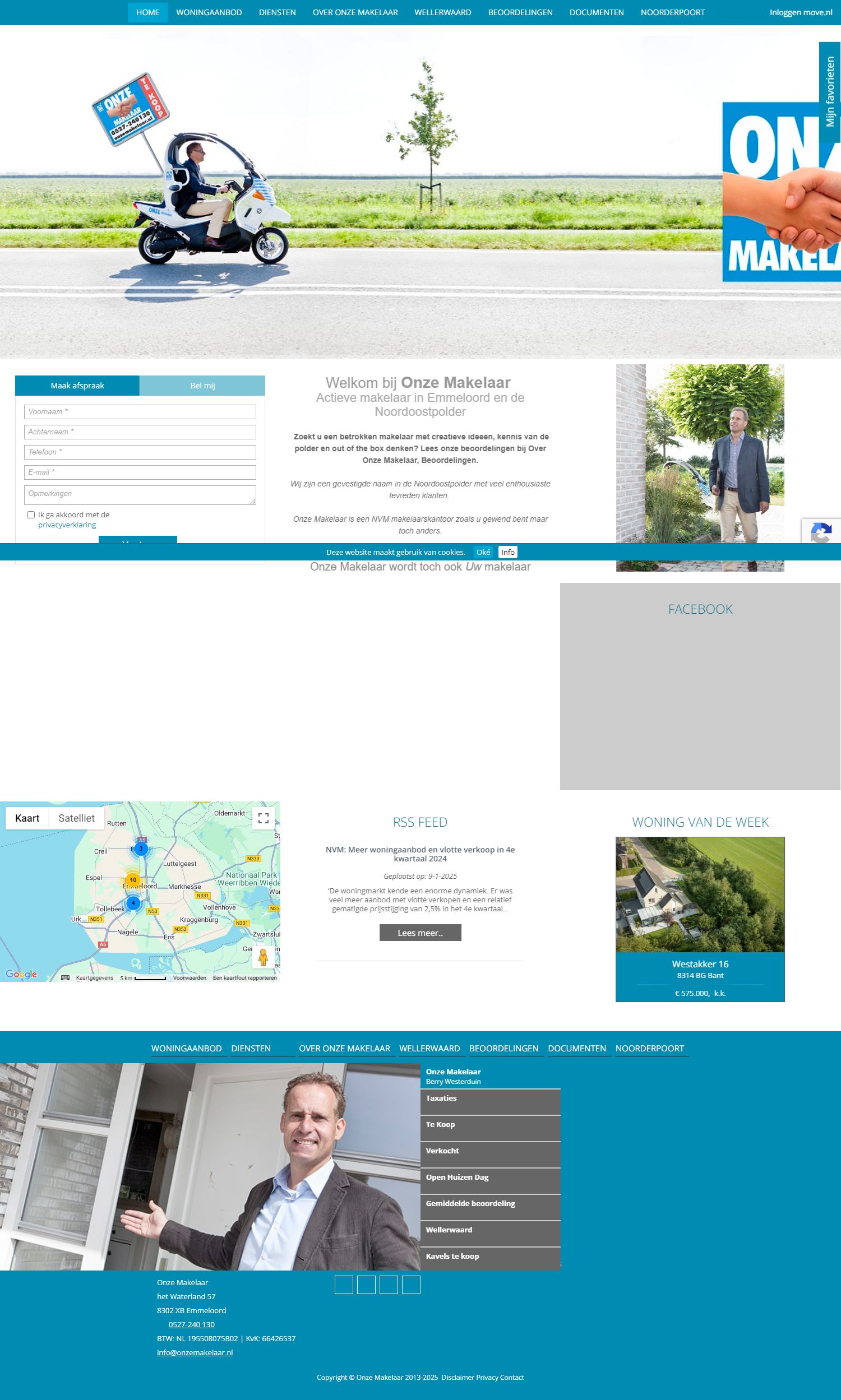 Screenshot van de website van www.onzemakelaar.nl