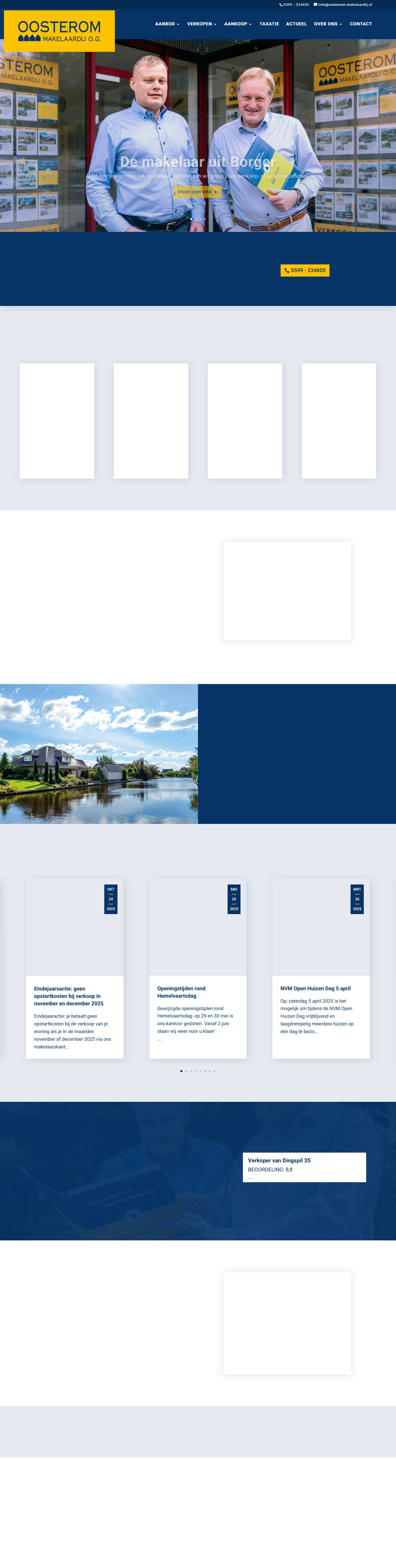 Screenshot of the website of www.oosterom-makelaardij.nl
