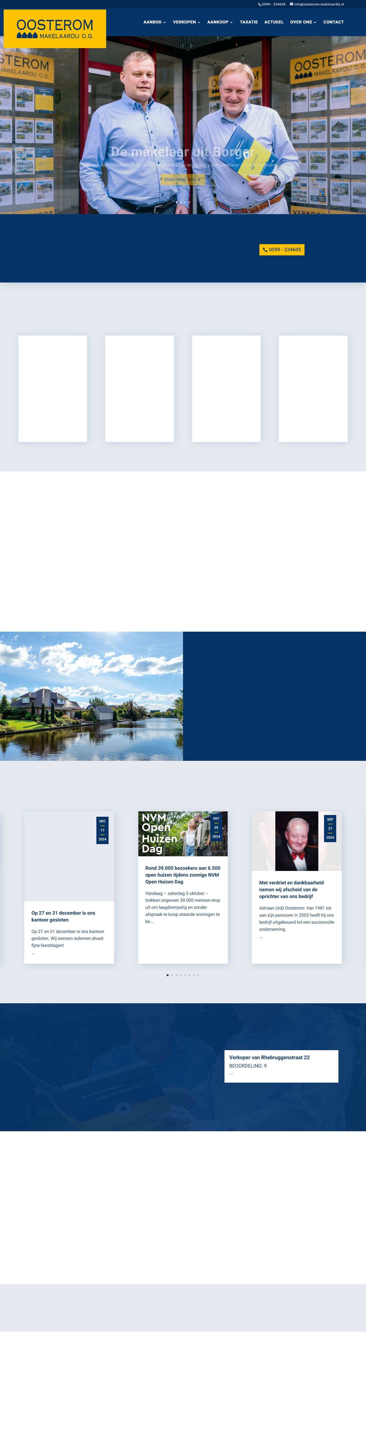 Screenshot van de website van www.oosterom-makelaardij.nl