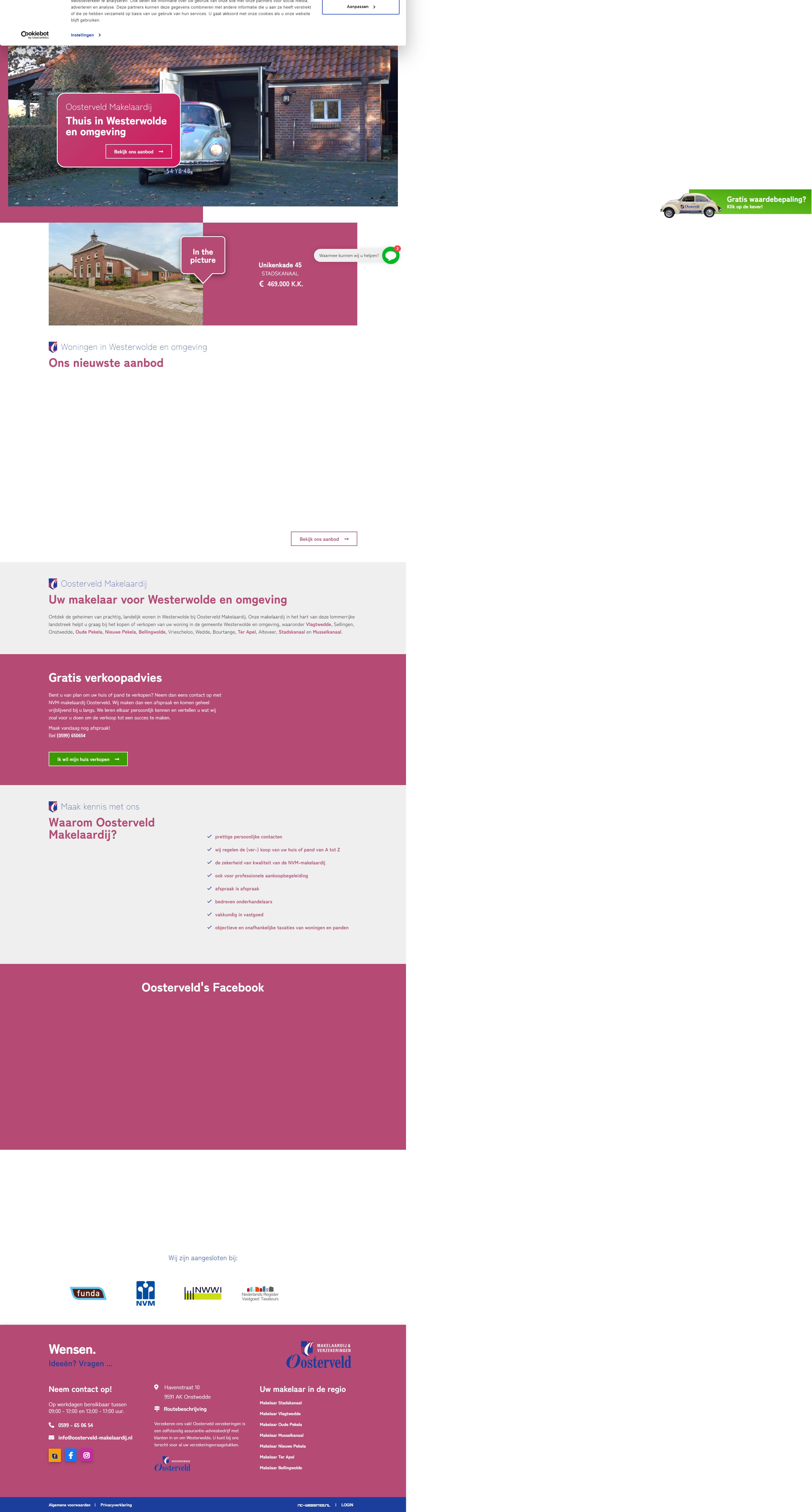Screenshot van de website van www.oosterveld-makelaardij.nl