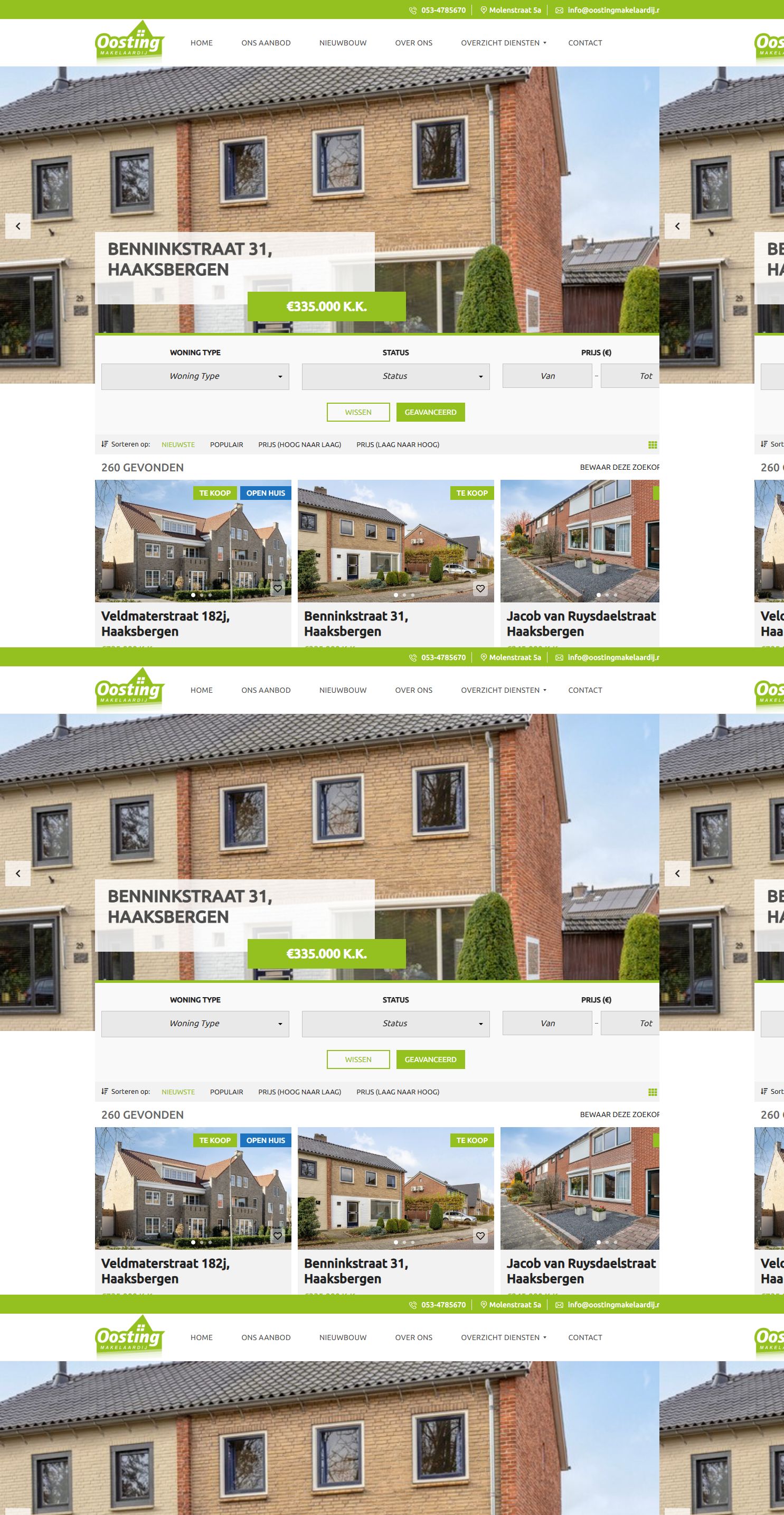 Capture d'écran du site web de www.oostingmakelaardij.nl