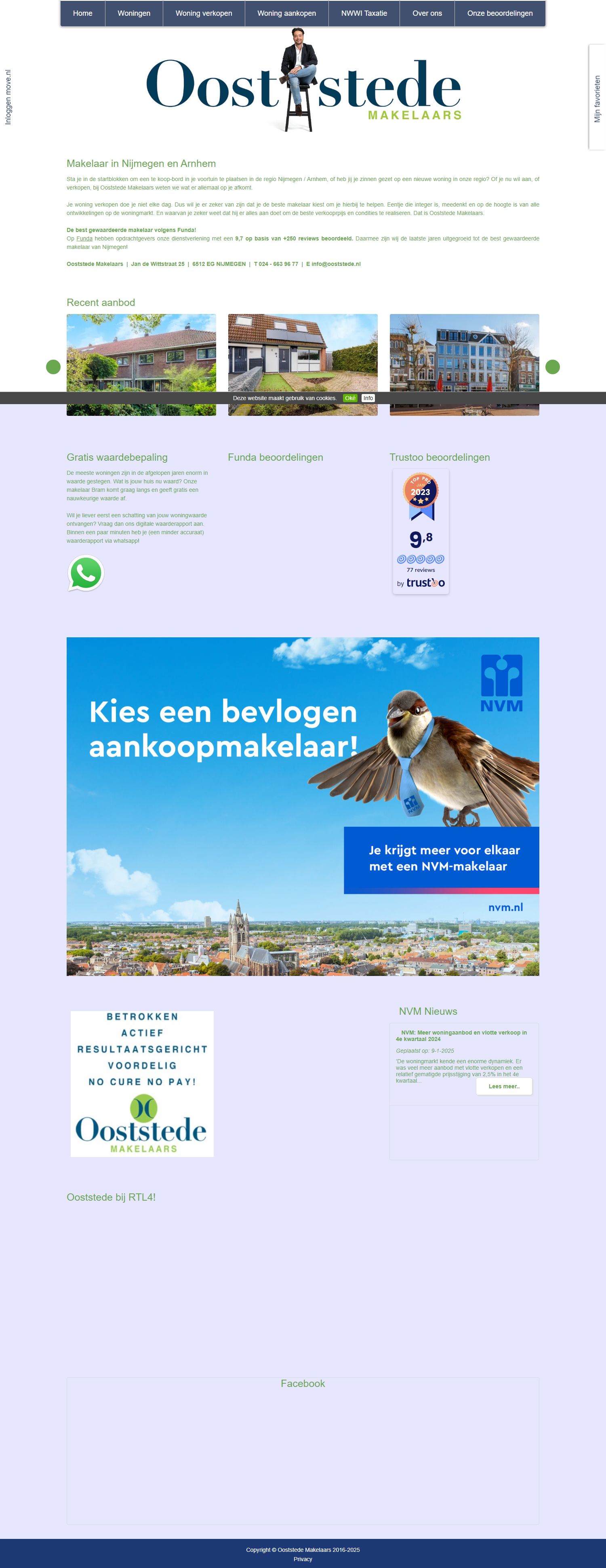 Screenshot van de website van www.ooststede.nl