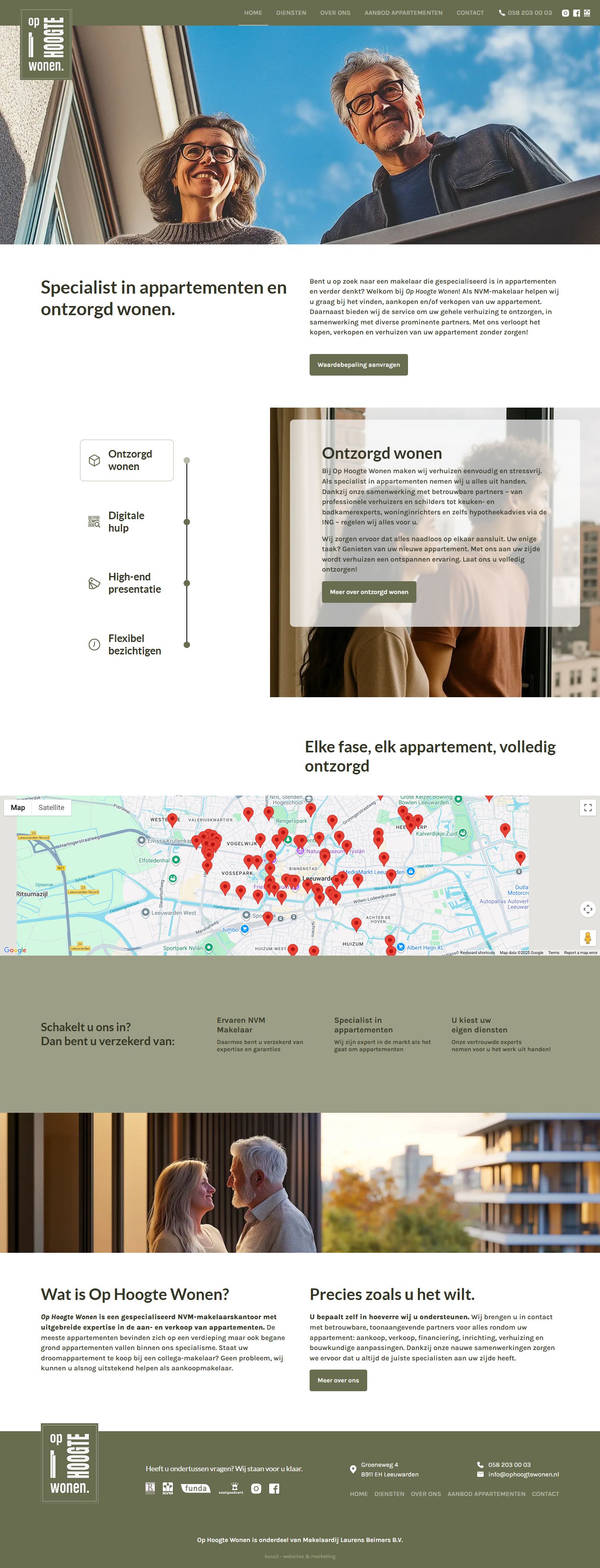 Capture d'écran du site web de www.ophoogtewonen.nl