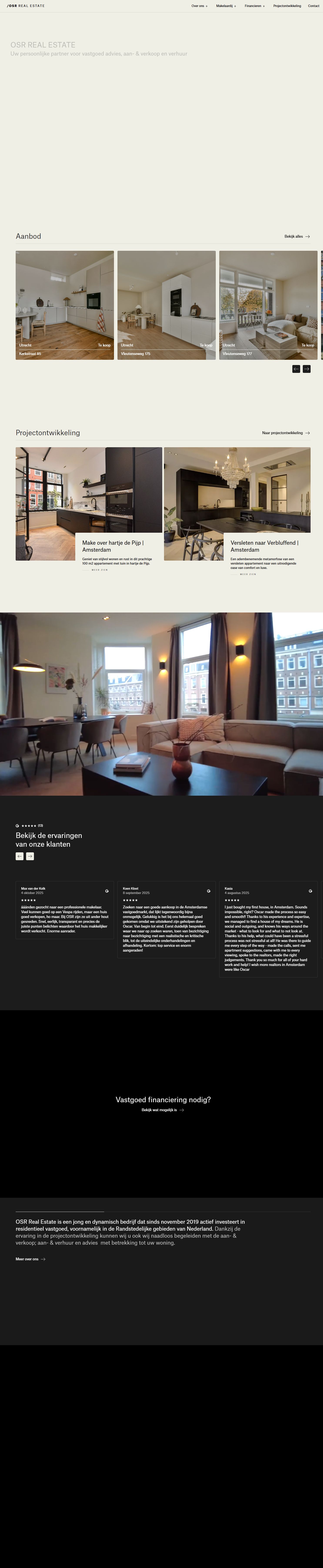 Screenshot van de website van www.osr-realestate.nl
