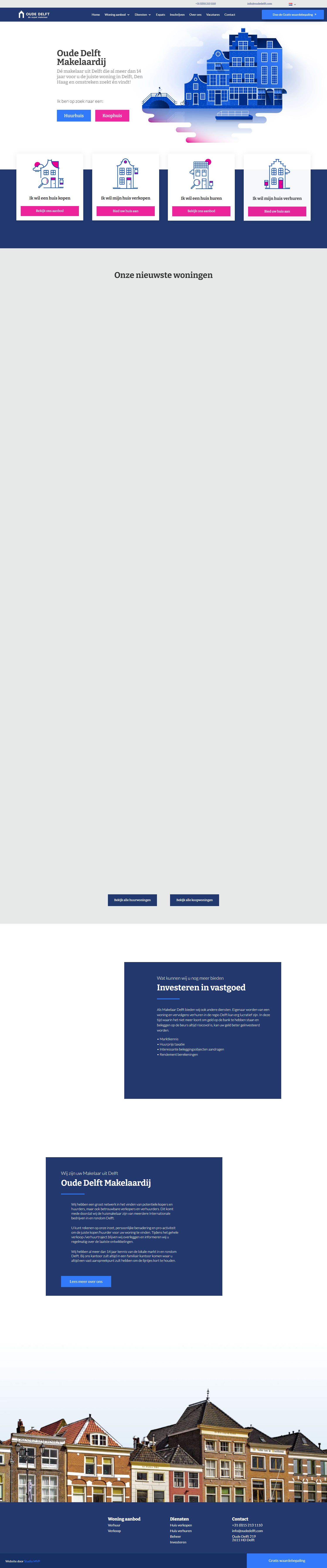 Screenshot van de website van www.oudedelft.com