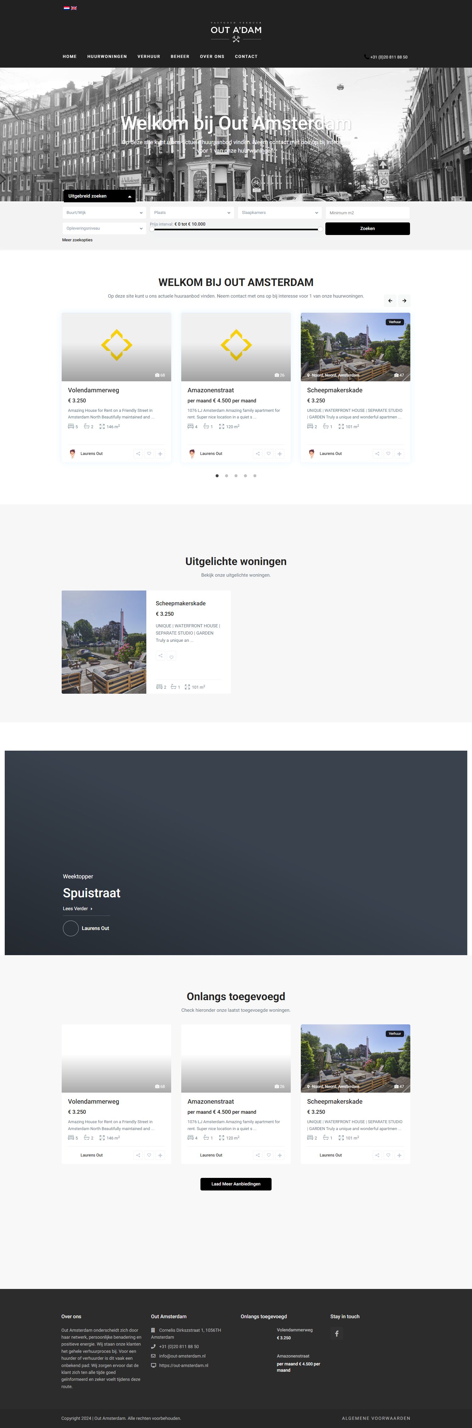 Screenshot van de website van www.out-amsterdam.nl