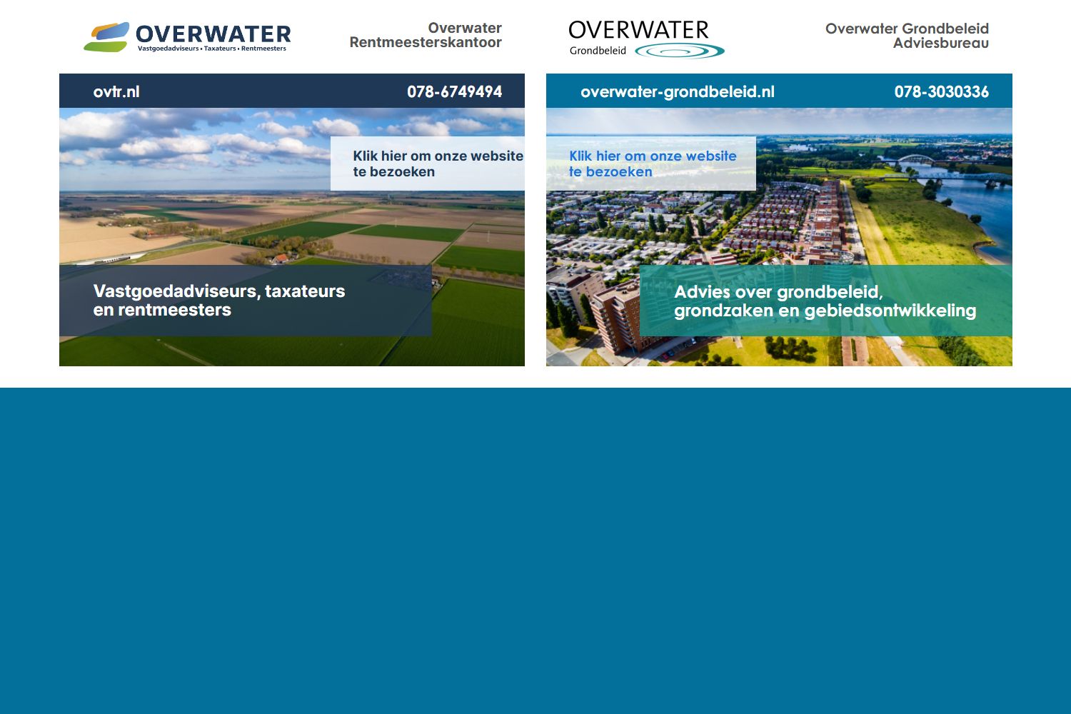 Screenshot of the website of www.overwater.nl