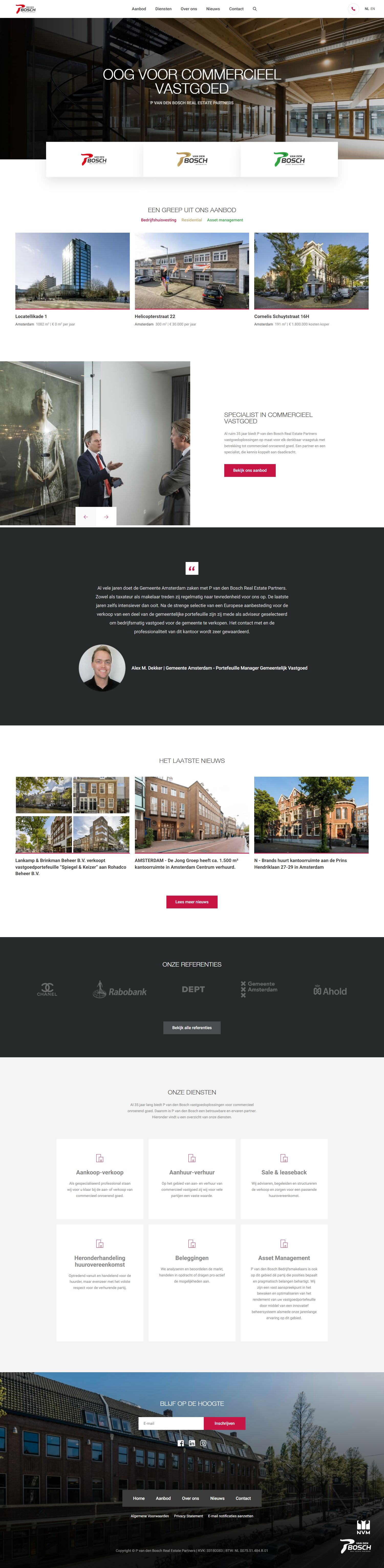 Screenshot van de website van www.pvdbosch.nl