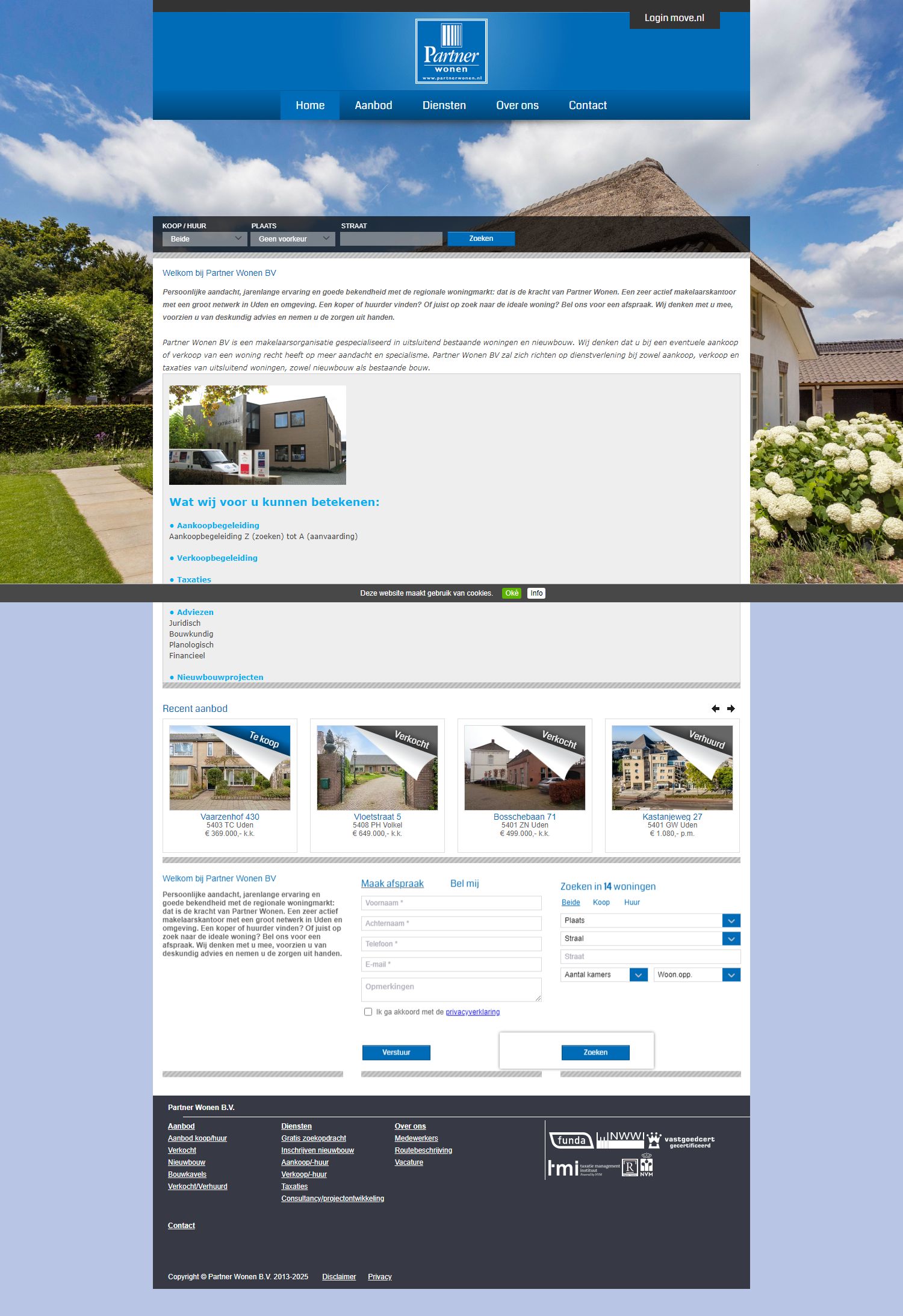 Screenshot van de website van www.partnerwonen.nl