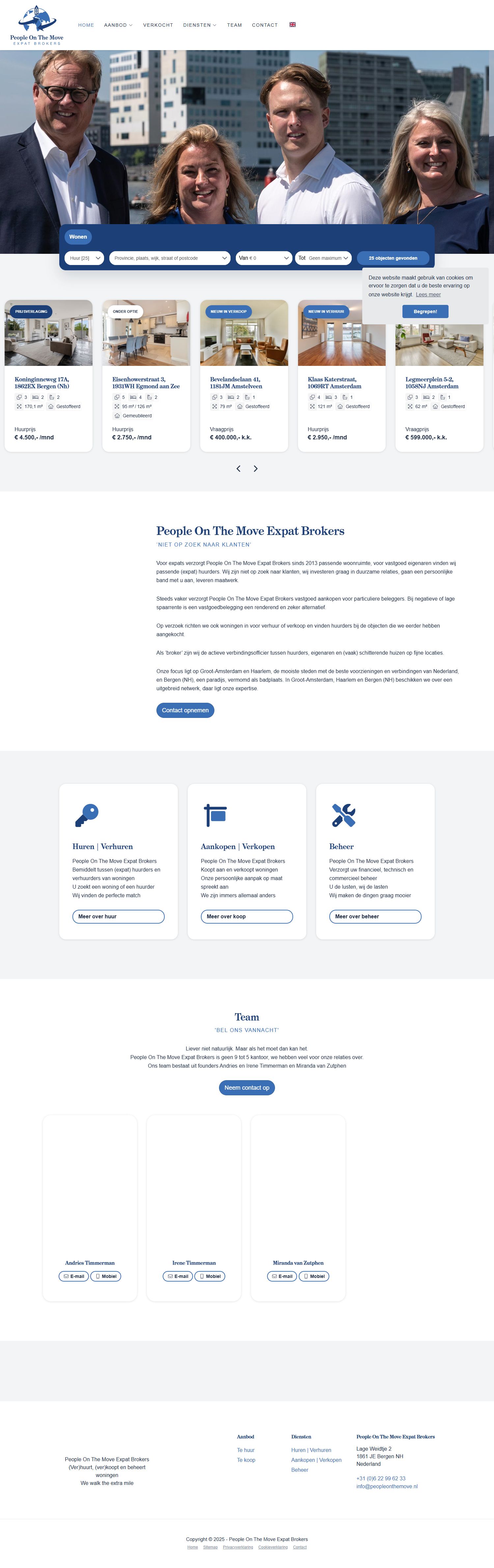 Capture d'écran du site web de www.peopleonthemove.nl
