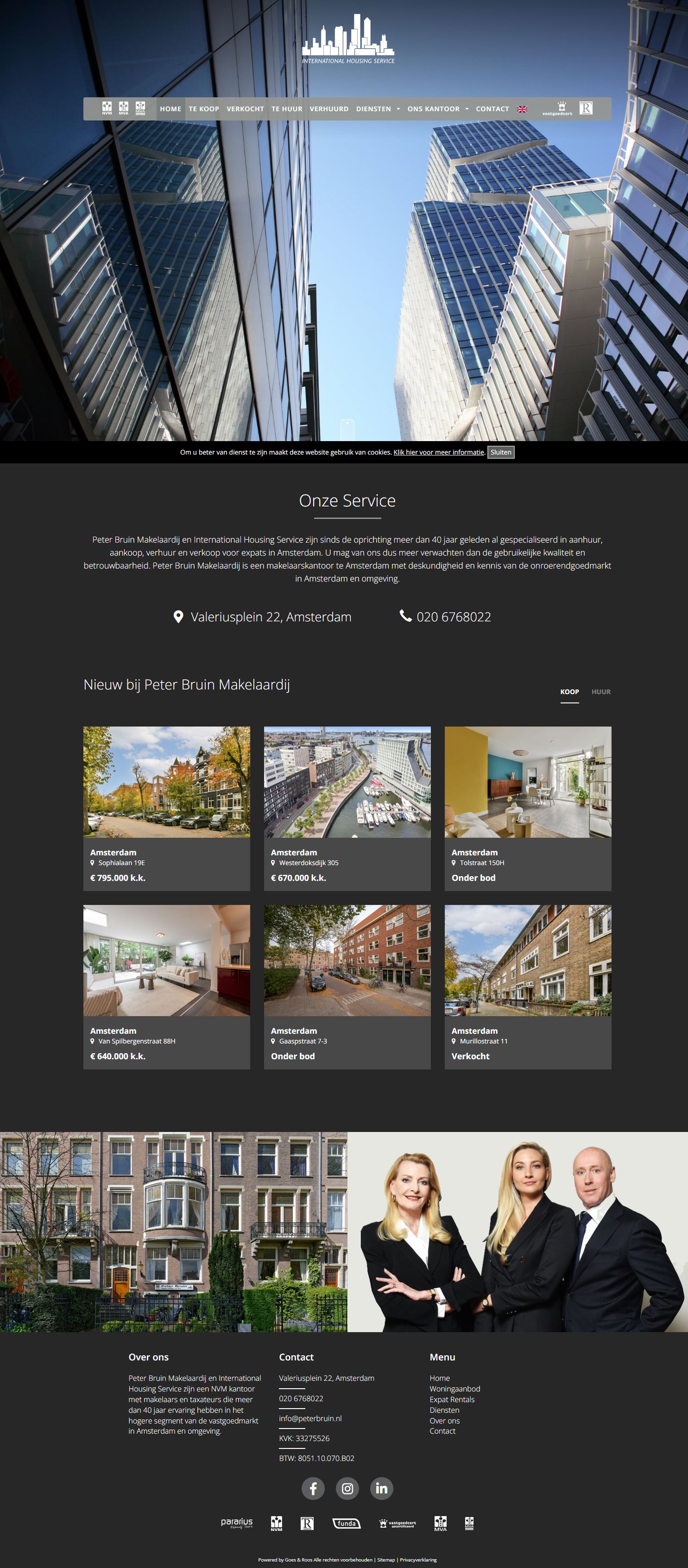 Screenshot van de website van www.peterbruin.nl