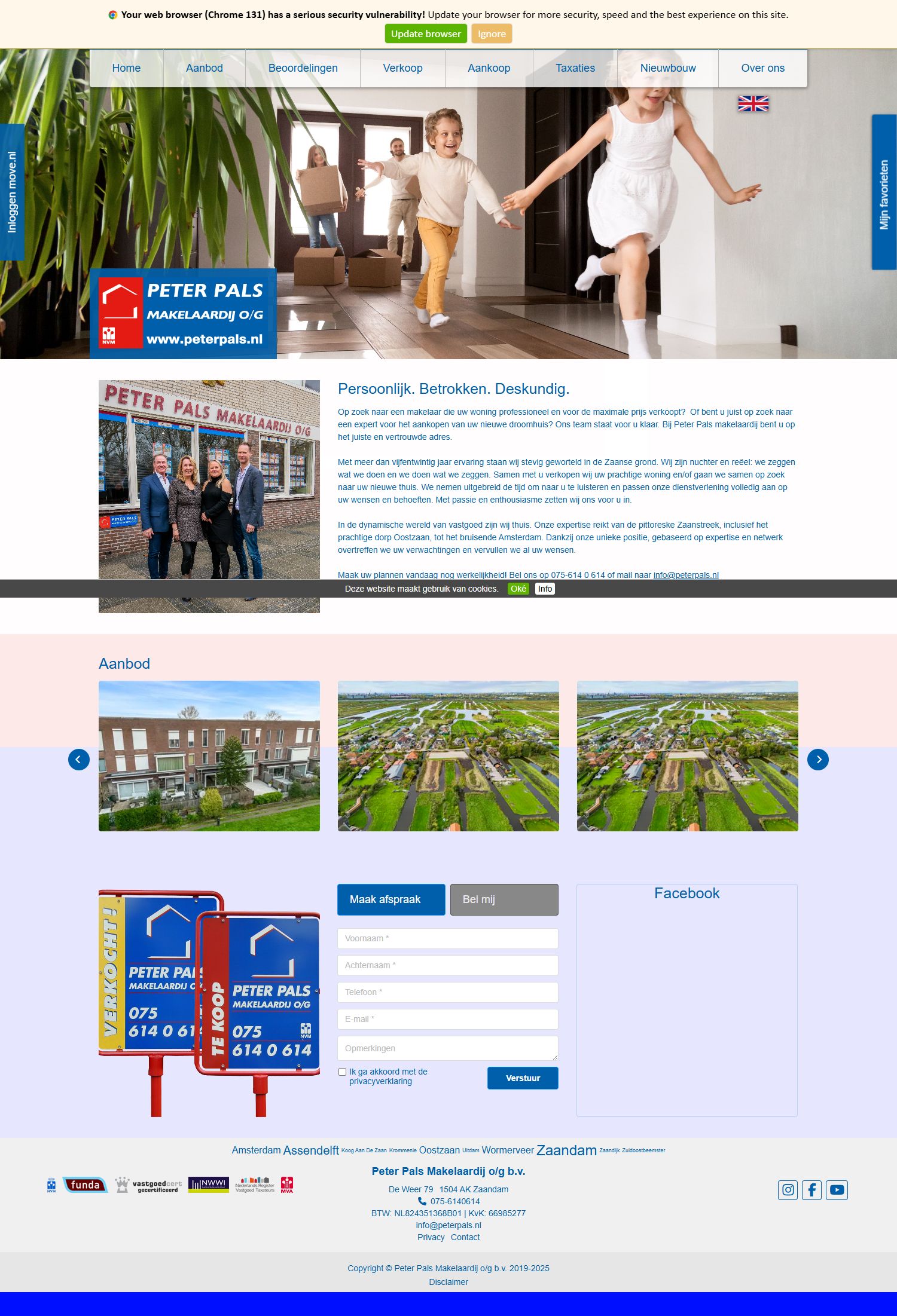 Screenshot of the website of www.peterpals.nl