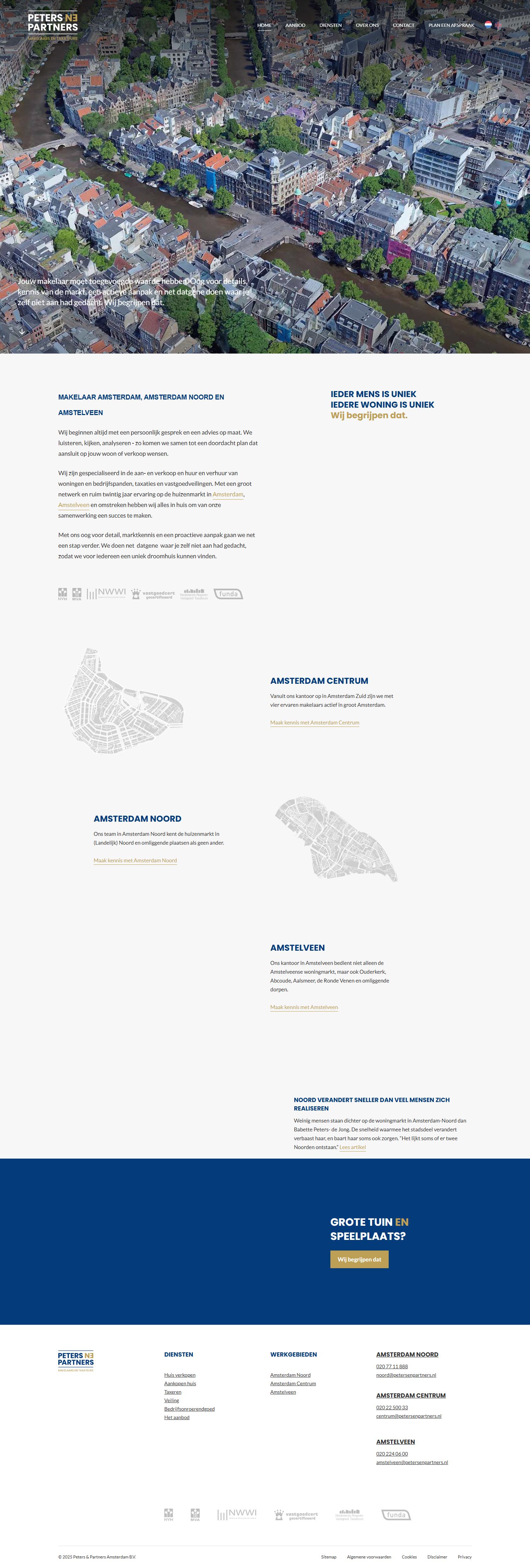 Screenshot van de website van www.petersenpartners.nl