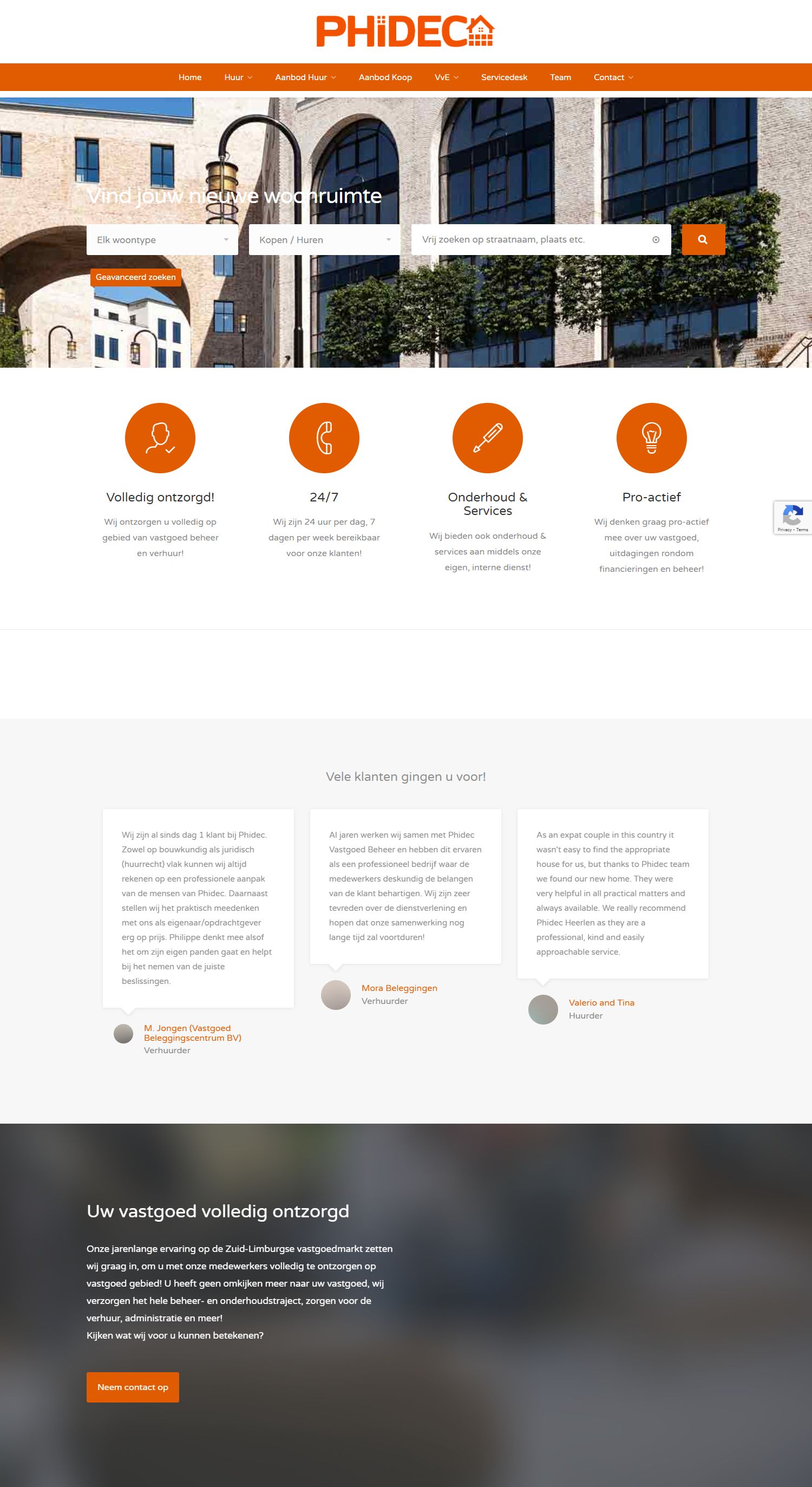 Capture d'écran du site web de www.phidec.nl