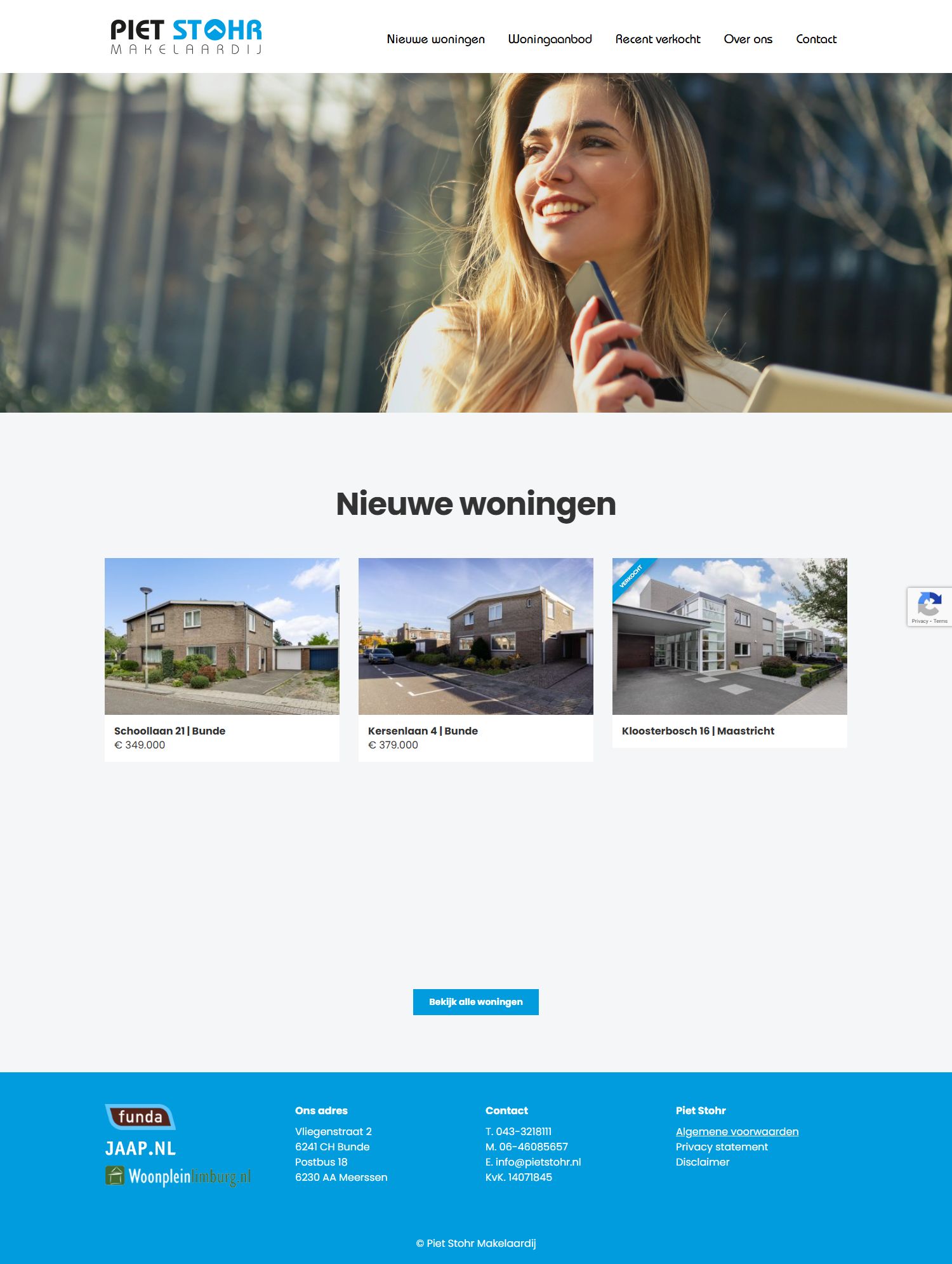 Screenshot of the website of www.pietstohr.nl