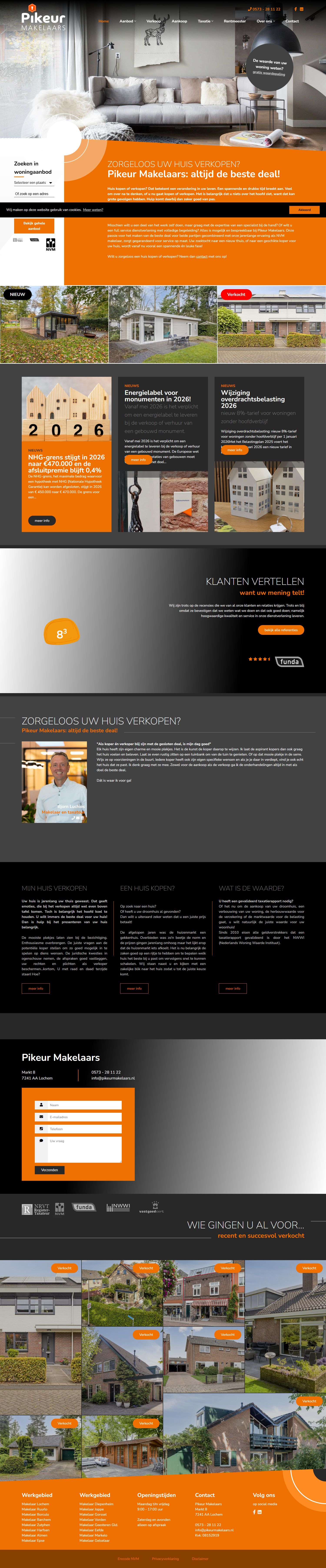 Capture d'écran du site web de www.pikeurmakelaars.nl