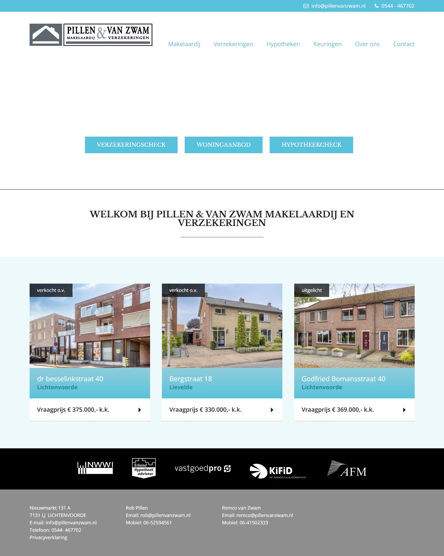 Screenshot of the website of www.pillenvanzwam.nl