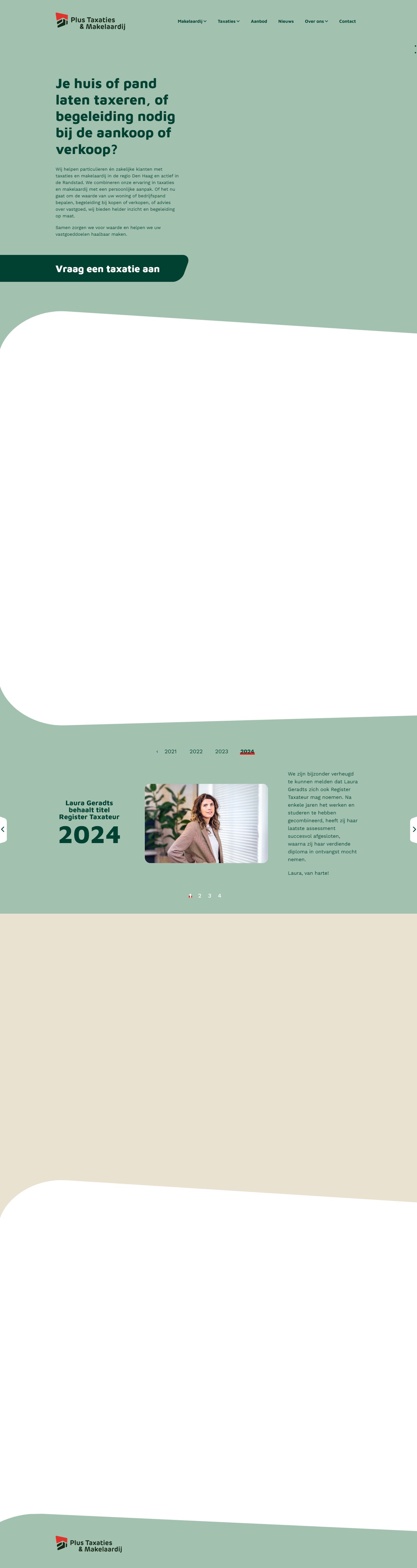 Screenshot of the website of plus-tm.nl