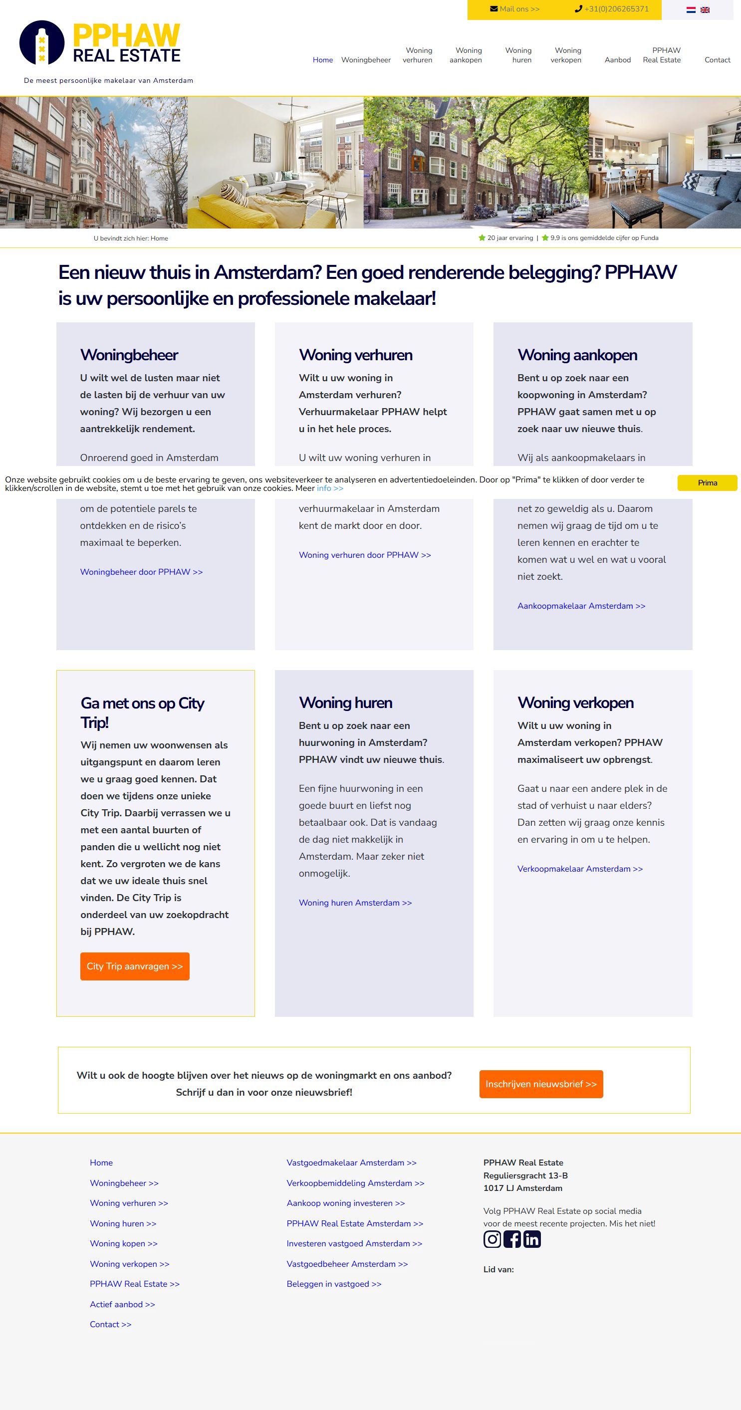 Screenshot van de website van www.pphaw-realestate.nl