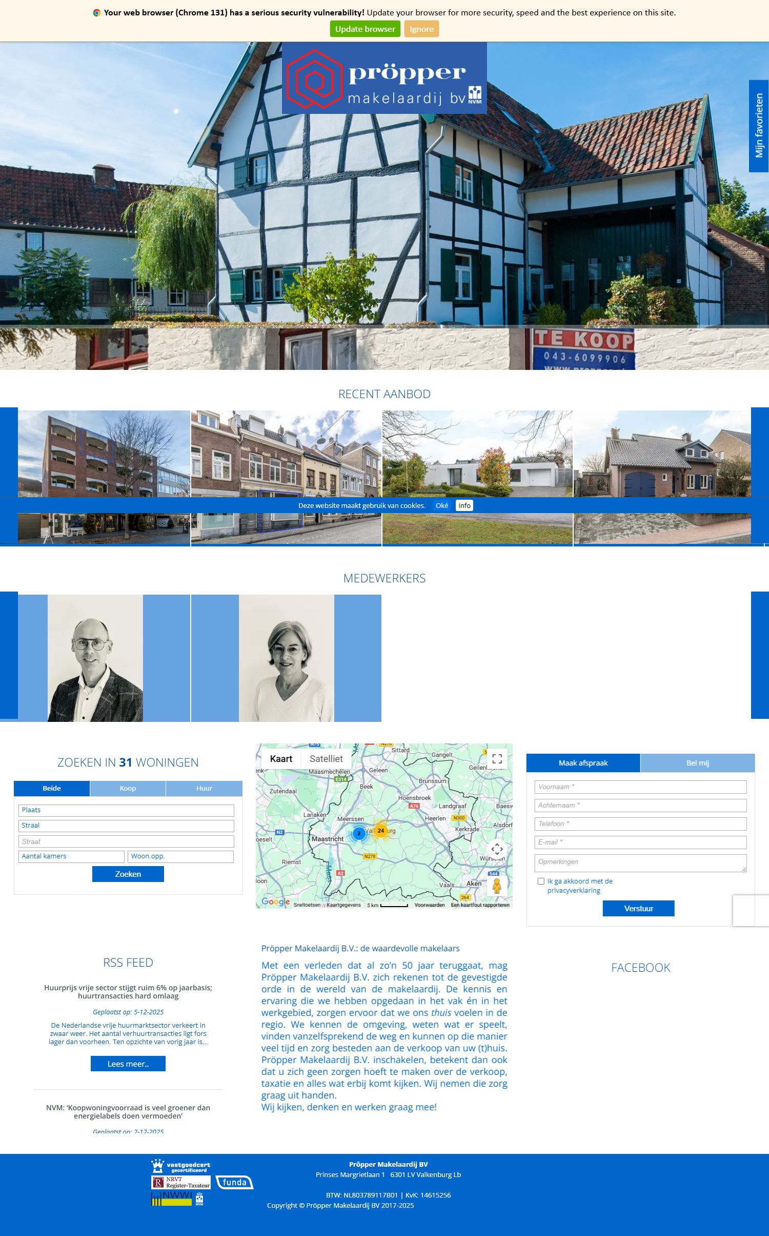 Screenshot of the website of www.propper.nl