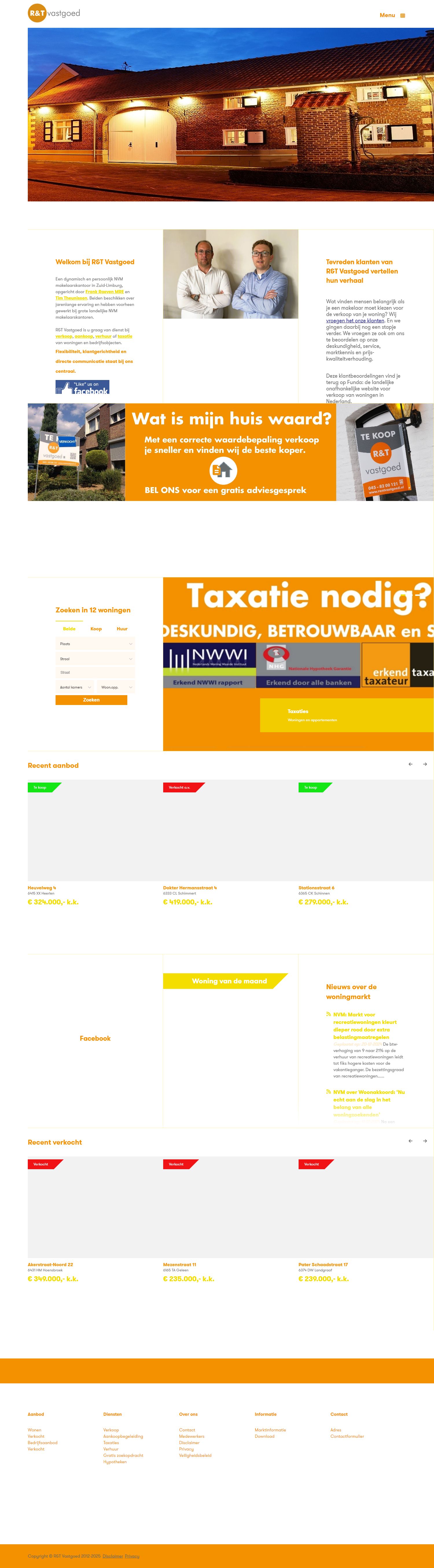 Screenshot van de website van www.rentvastgoed.nl